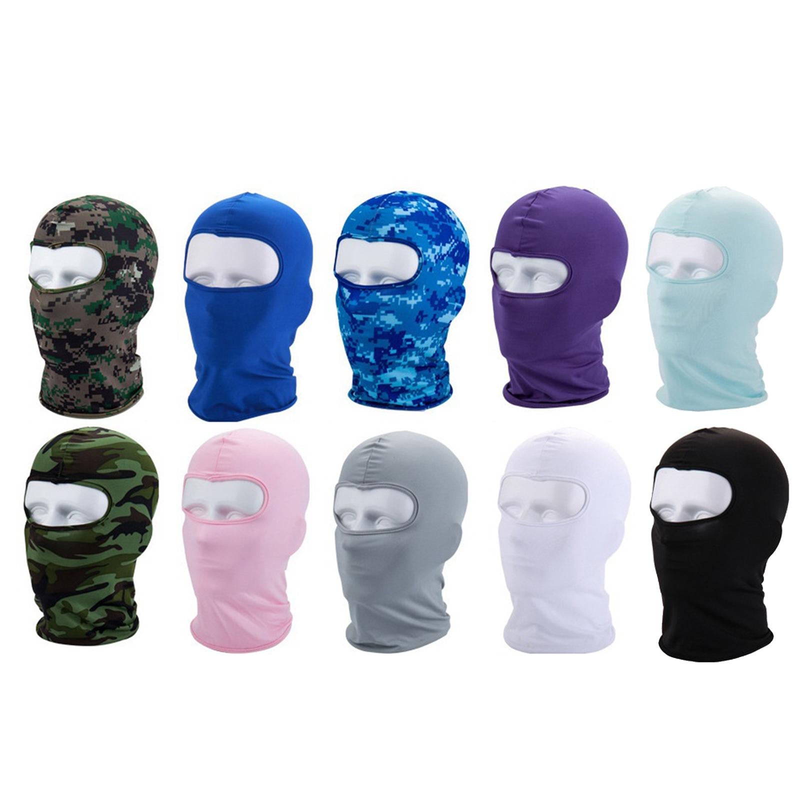 3xFace Mask Sun Shield Hood Neck Gaiter Balaclava Bandana White