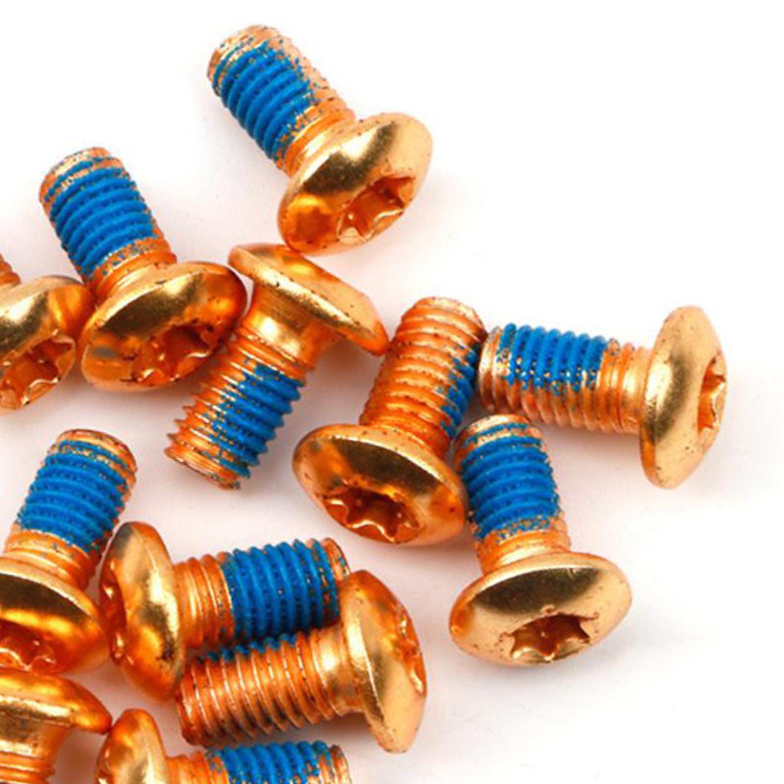 4x12x Bicycle Disc Brake Bolts T25 M5x11.5mm Road Bike Fixing Screws Gold