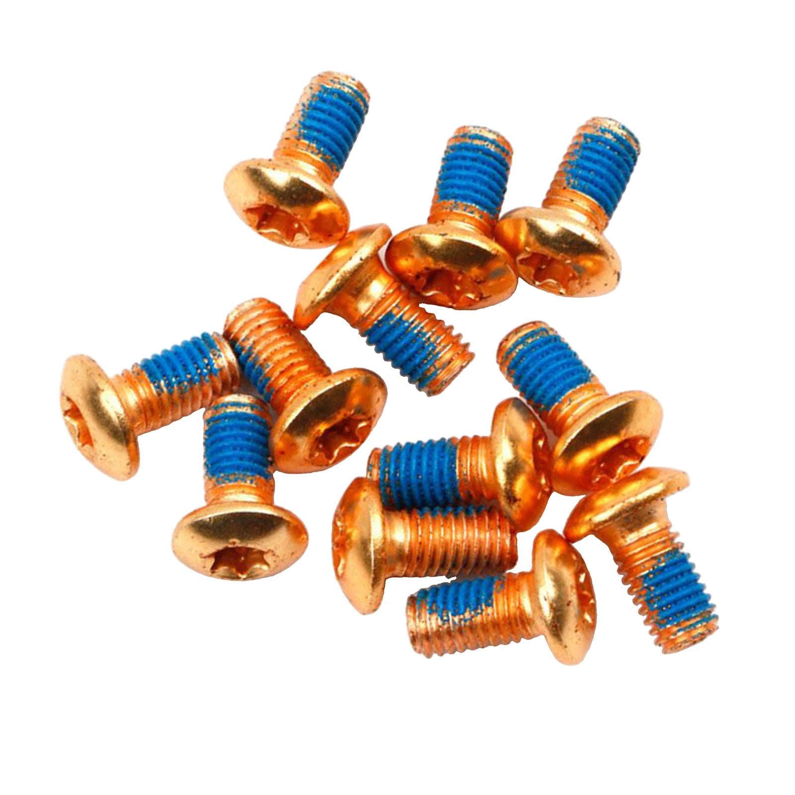 3x12x Bicycle Disc Brake Bolts T25 M5x11.5mm Road Bike Fixing Screws Gold