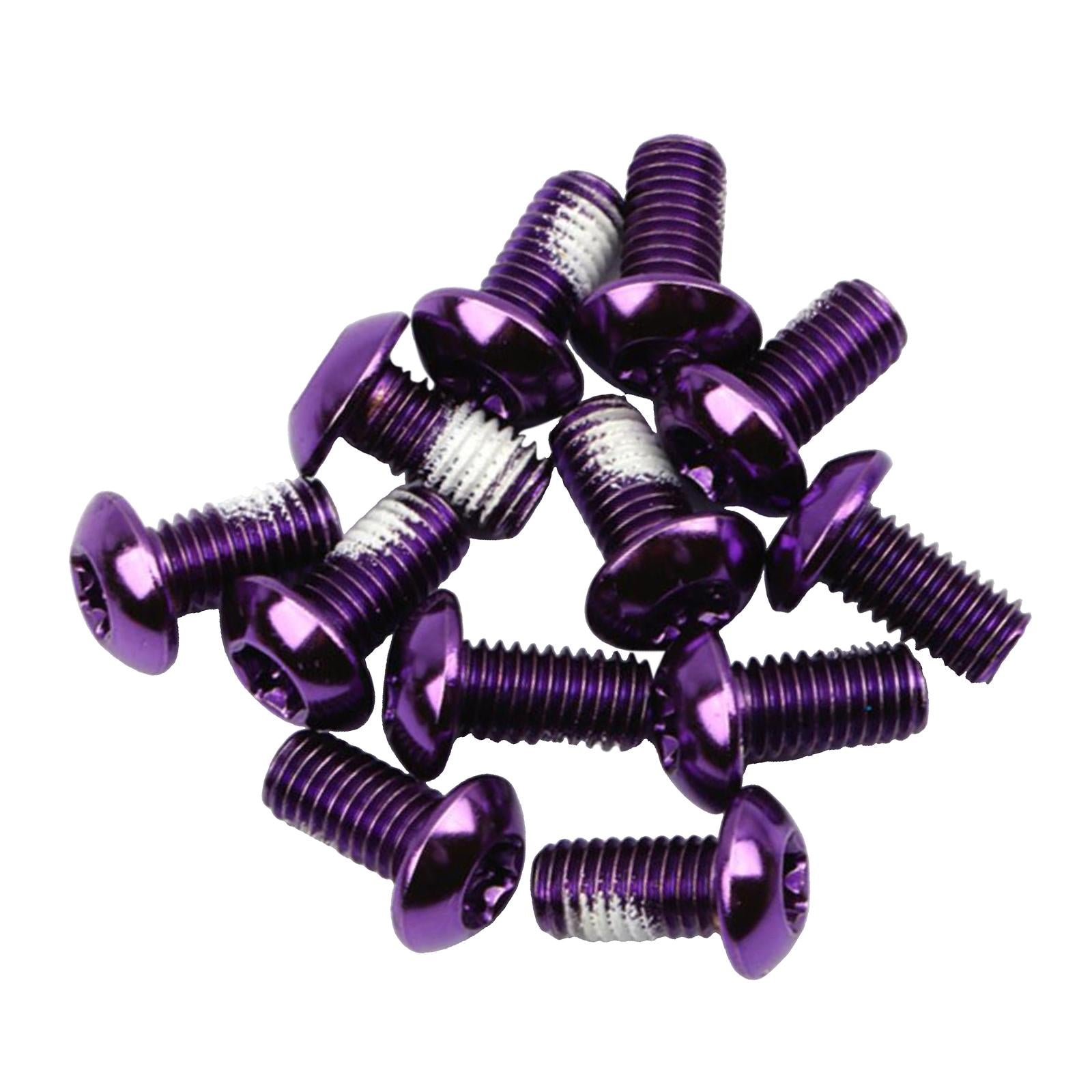 2x12x Bicycle Disc Brake Bolts T25 M5x11.5mm Road Bike Fixing Screws Purple