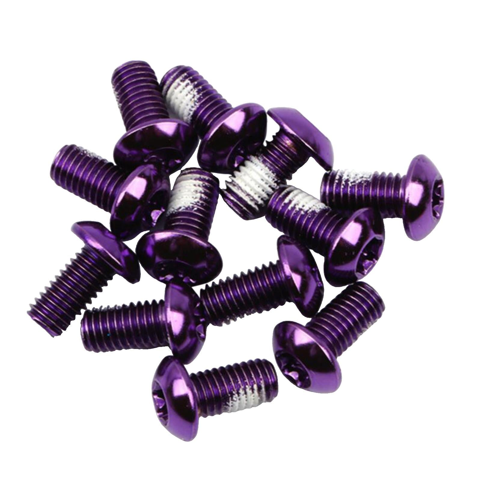 2x12x Bicycle Disc Brake Bolts T25 M5x11.5mm Road Bike Fixing Screws Purple