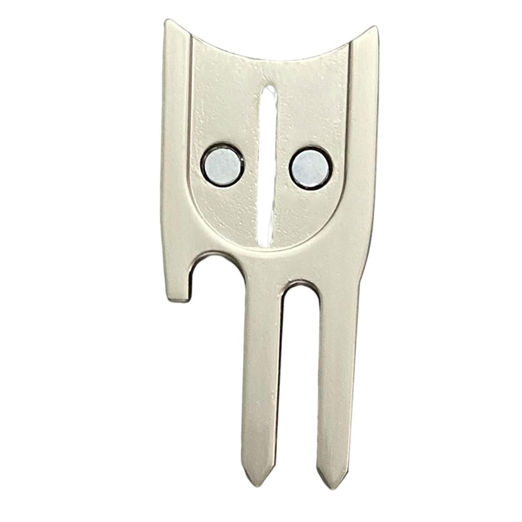 4xGolf Divot Tool Ball Marker Bottle Opener Green Repair Fork Silver
