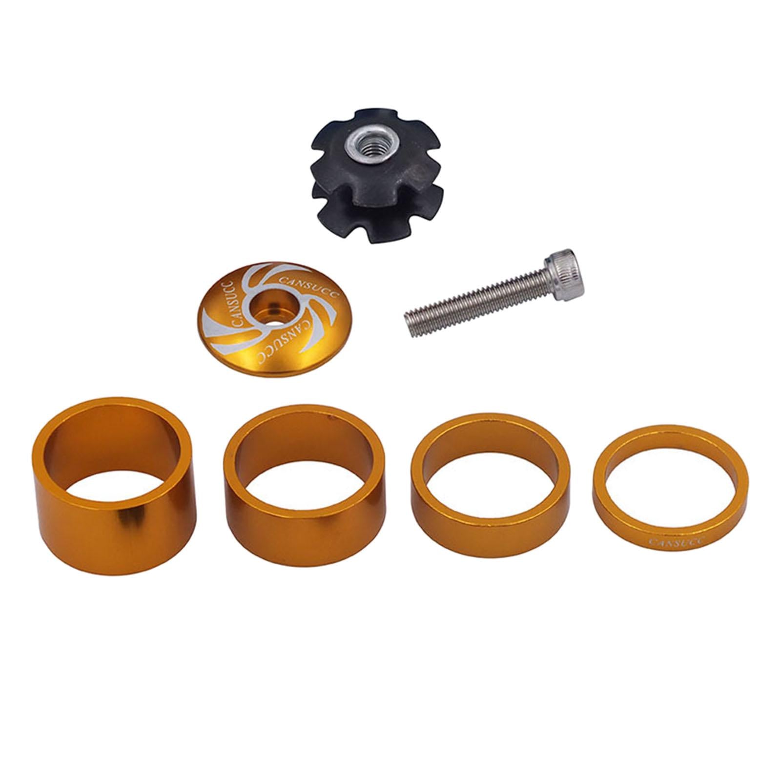 2xBikes Headset Spacers Front Fork Washers for Stem 1-1/8 Gold"
