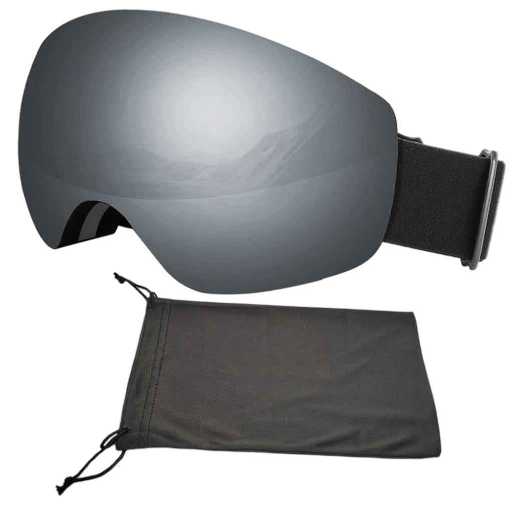 Anti-Fog Ski Snowmobile Goggles Snowboard Sunglasses Winter UV Protection Black and White