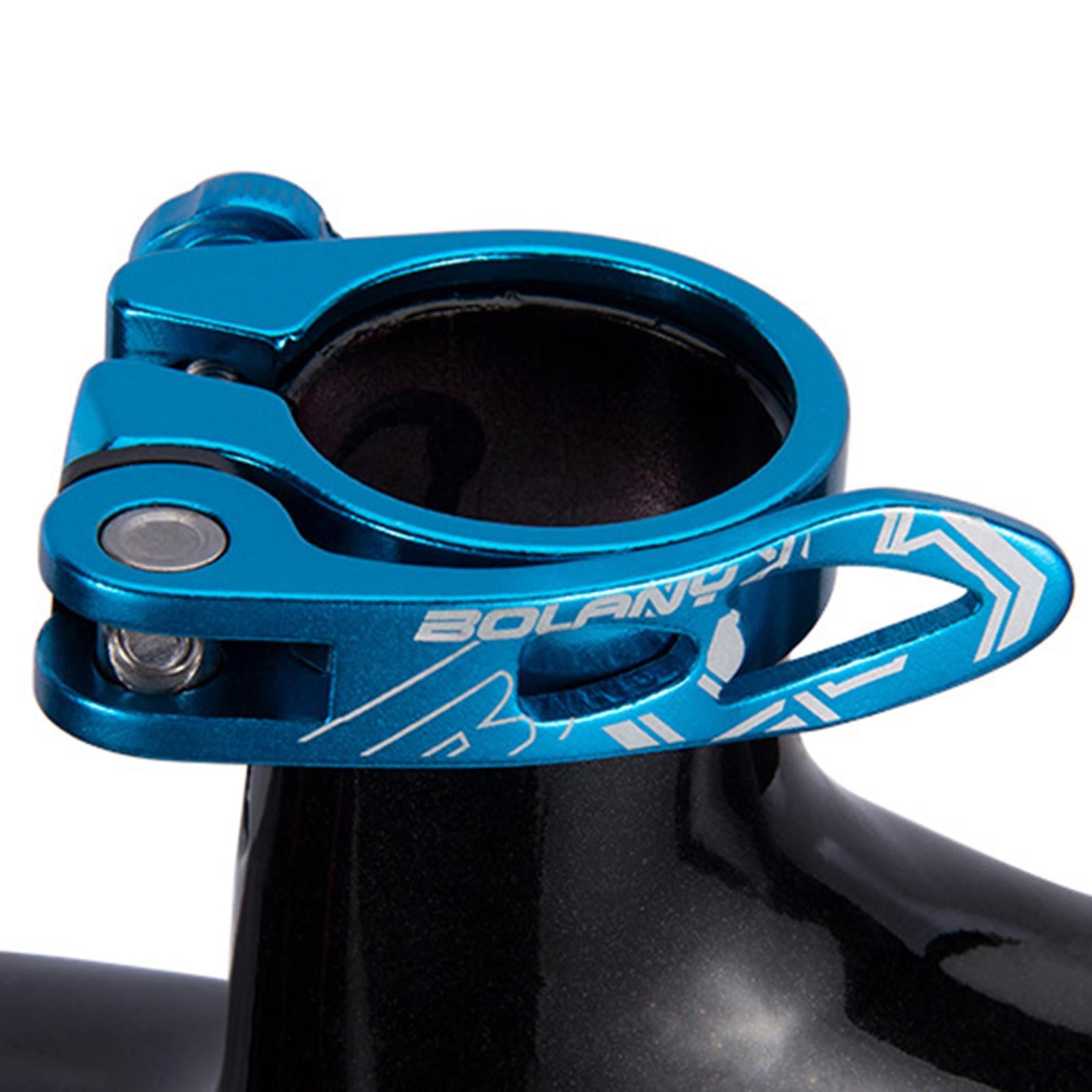 2xBicycle Seatpost Clamp Aluminum for Mountain Bike Cycling Parts 34.9mm Blue