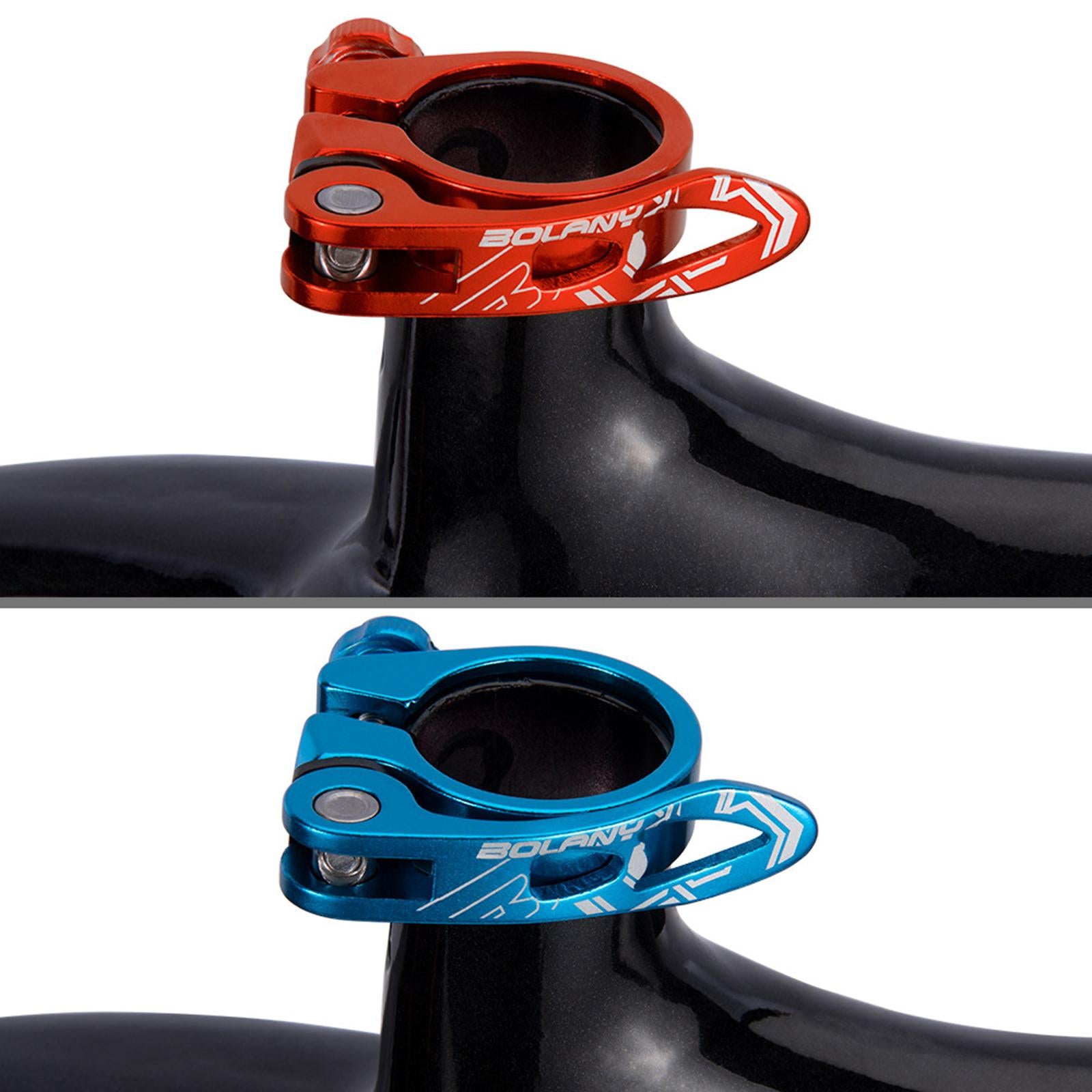 2xBicycle Seatpost Clamp Aluminum for Mountain Bike Cycling Parts 34.9mm Blue