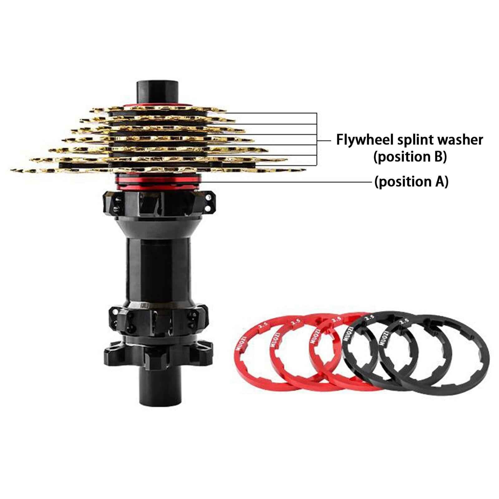 Bicycle Cassette Flywheel Washer Hub Spacer Bike Grooved Gasket 1mm Black