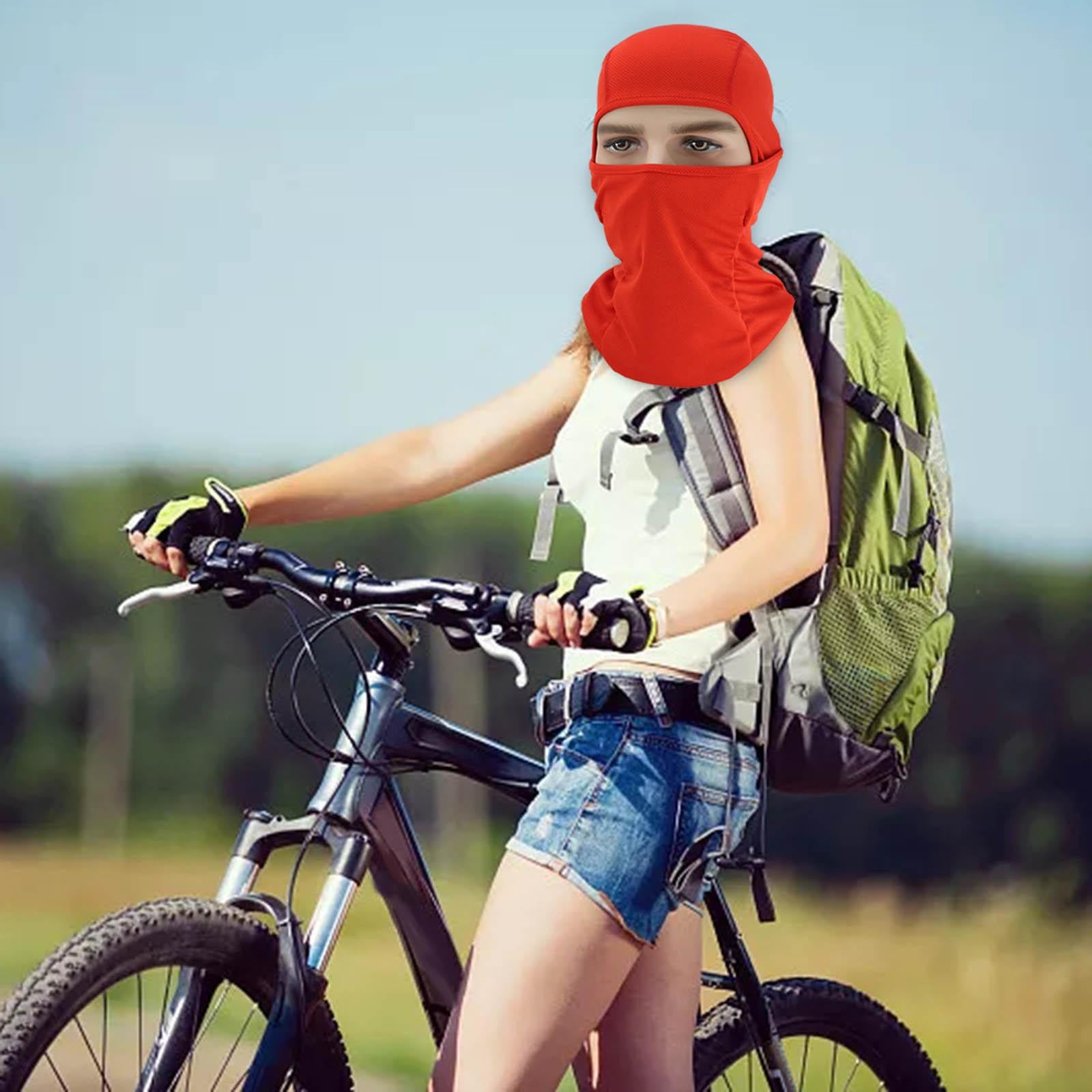 2xLightweight Full Face Mask Balaclava Head Cover Motorcycle Sports Red