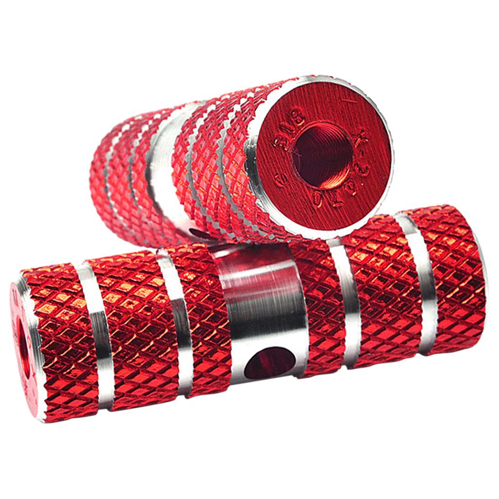 2Pcs Bike Non-slip Pegs for Front Rear Axle Foot Universal Bike Replacement Red