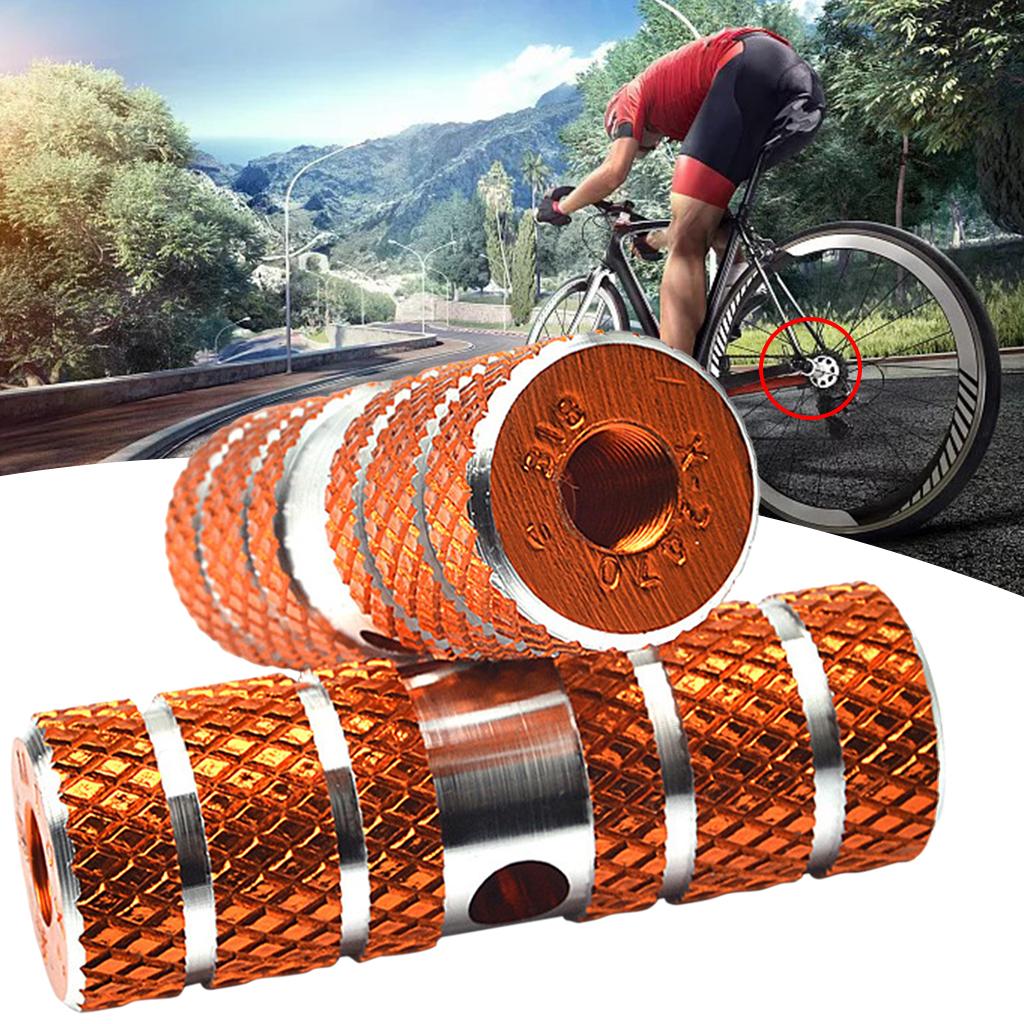 2Pcs Bike Non-slip Pegs for Front Rear Axle Foot Universal Bike Replacement Orange