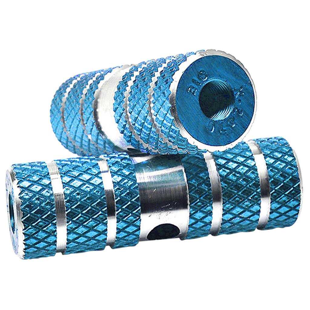 2Pcs Bike Non-slip Pegs for Front Rear Axle Foot Universal Bike Replacement Blue