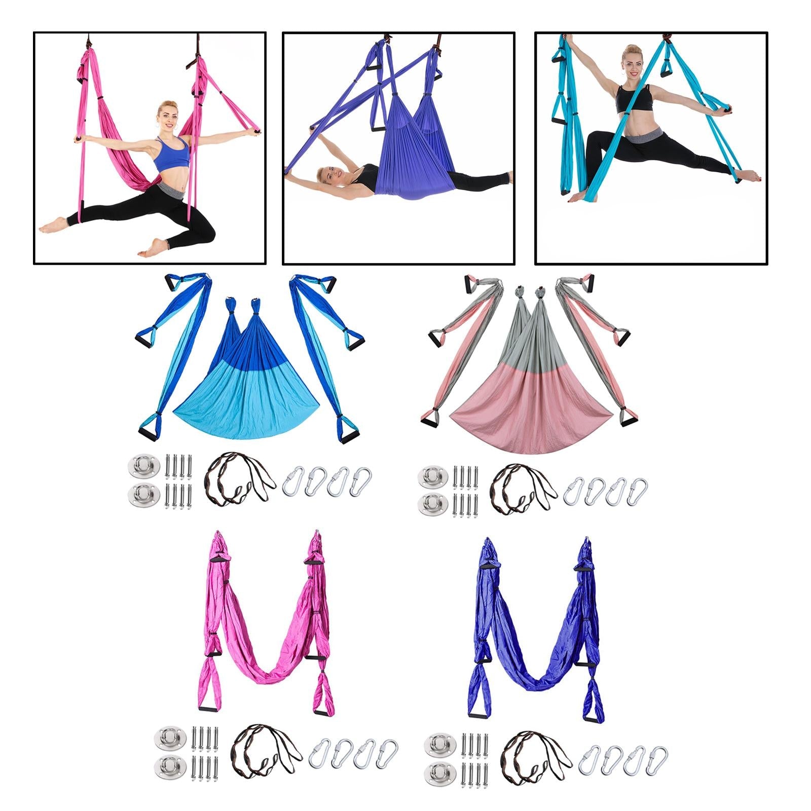 210T Nylon Aerial Yoga Hammock Trapeze Exercise Anti Gravity Pink
