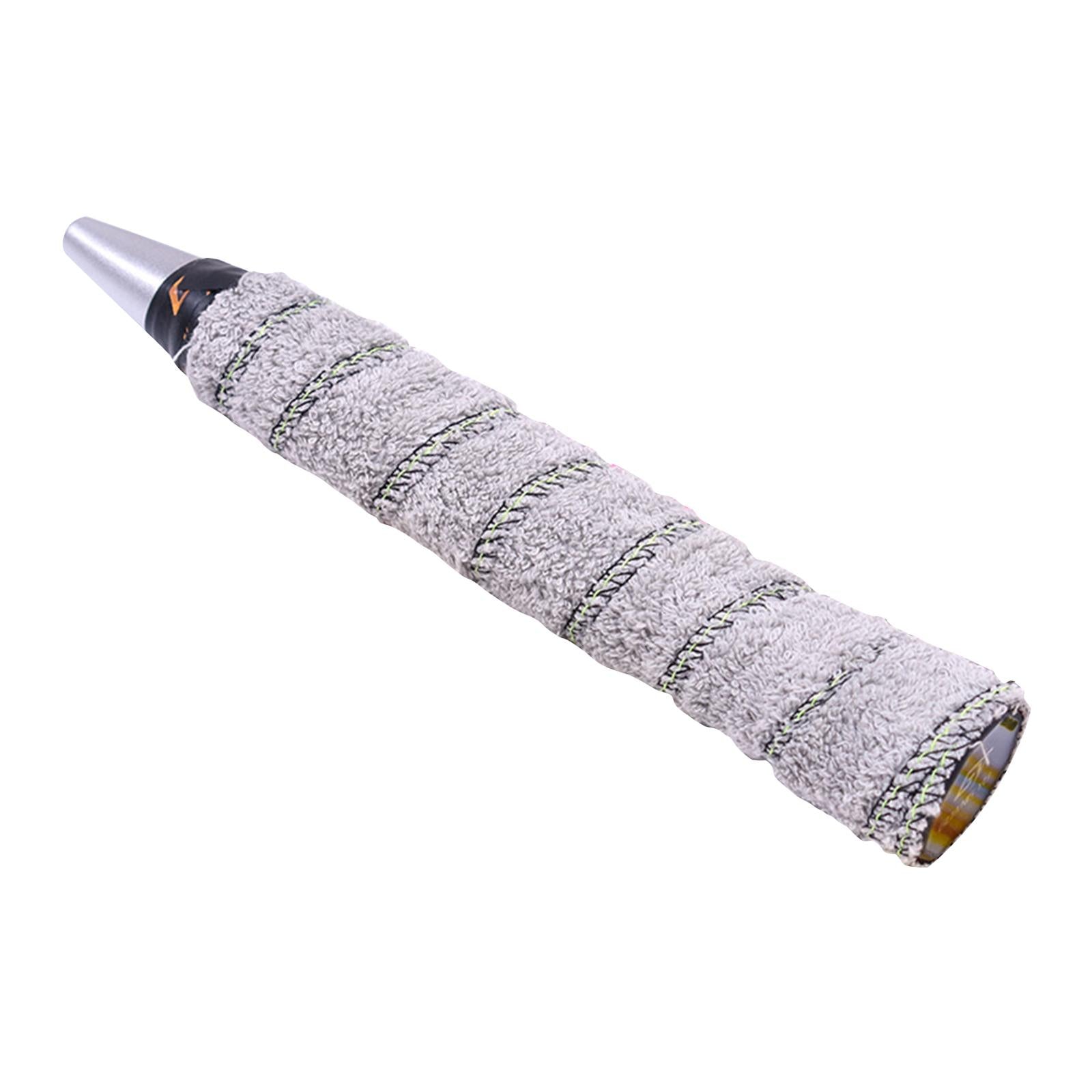 2xCotton Towel Tennis Badminton Racket Grip Wrap Tape Overgrip Non Slip Grey