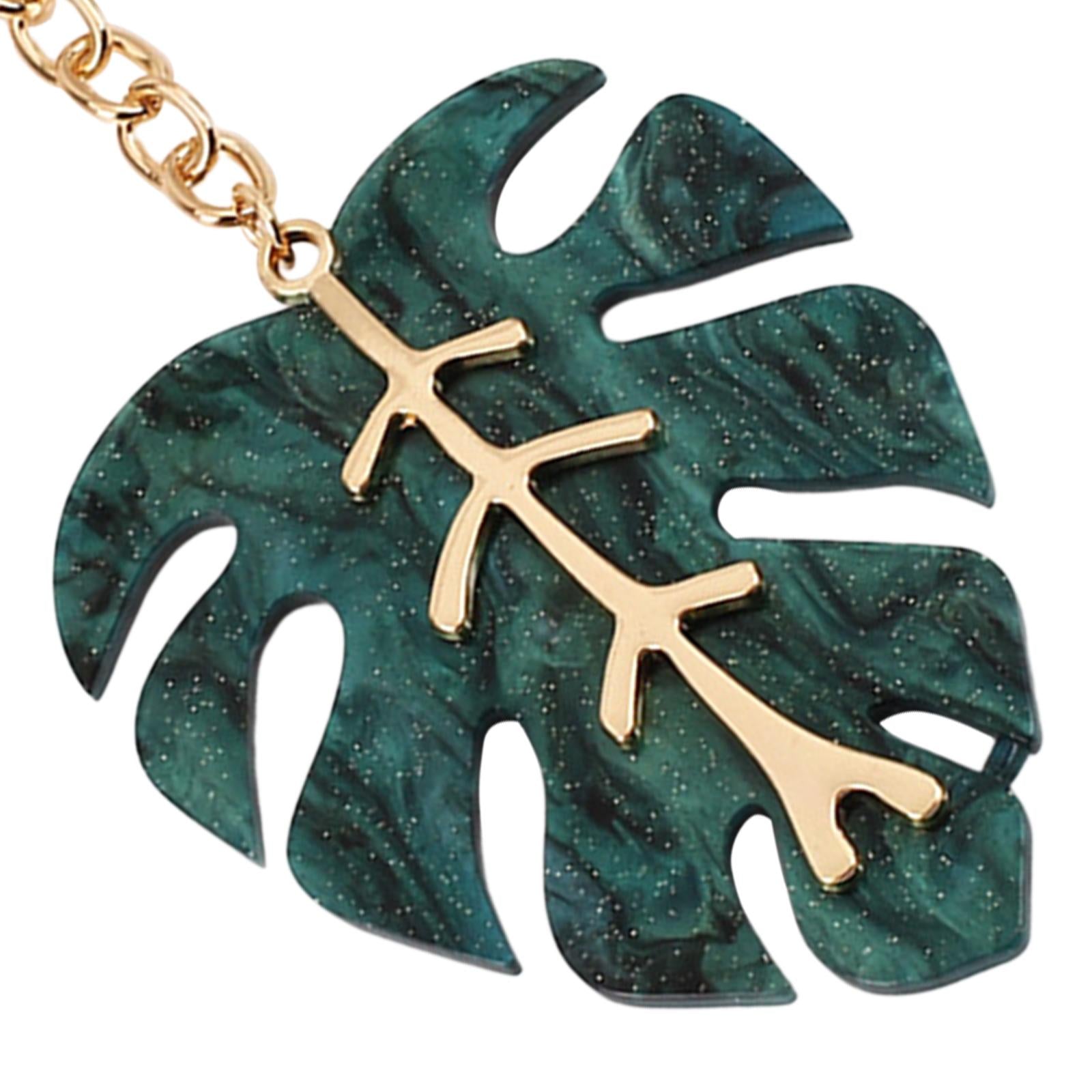 4xFashion Leaf Key Chain Men Boys Key Chain Hooks Gift Women Blue