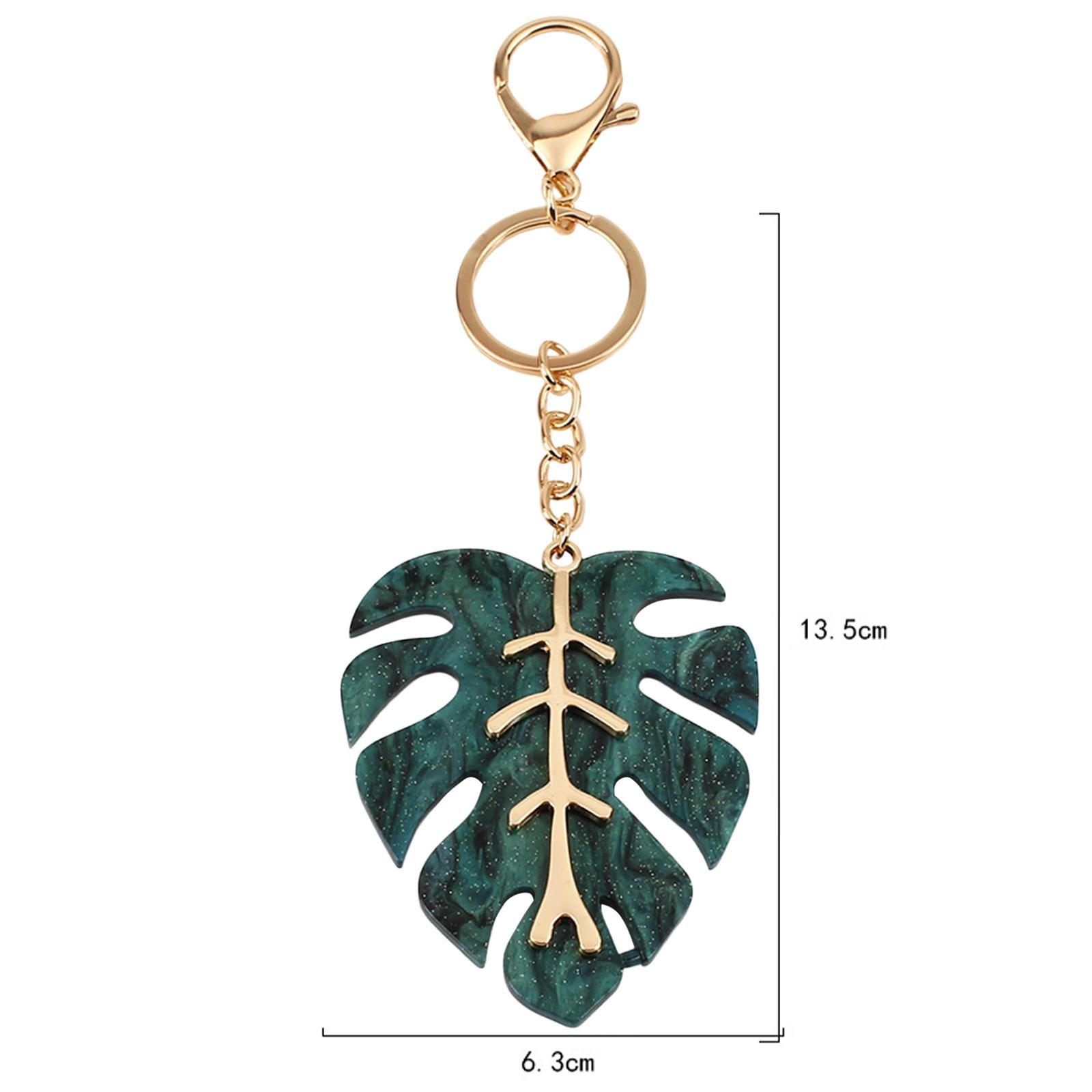 2xFashion Leaf Key Chain Men Boys Key Chain Hooks Gift Women Blue