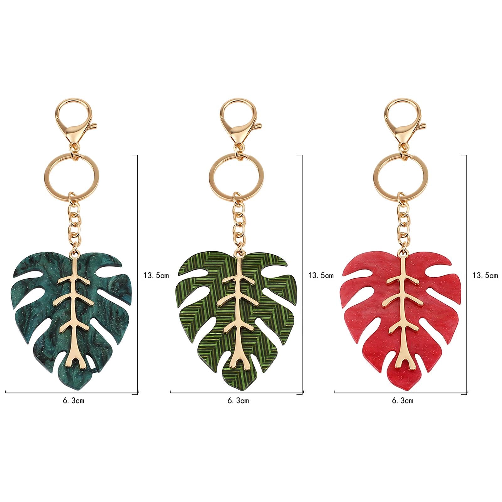2xFashion Leaf Key Chain Men Boys Key Chain Hooks Gift Women Blue