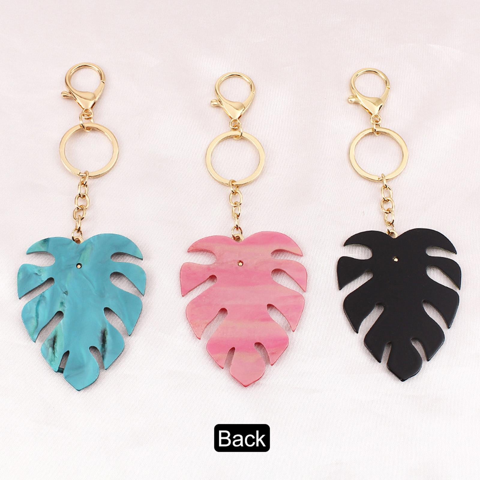 4xFashion Leaf Key Chain Men Boys Key Chain Hooks Gift Women Blue