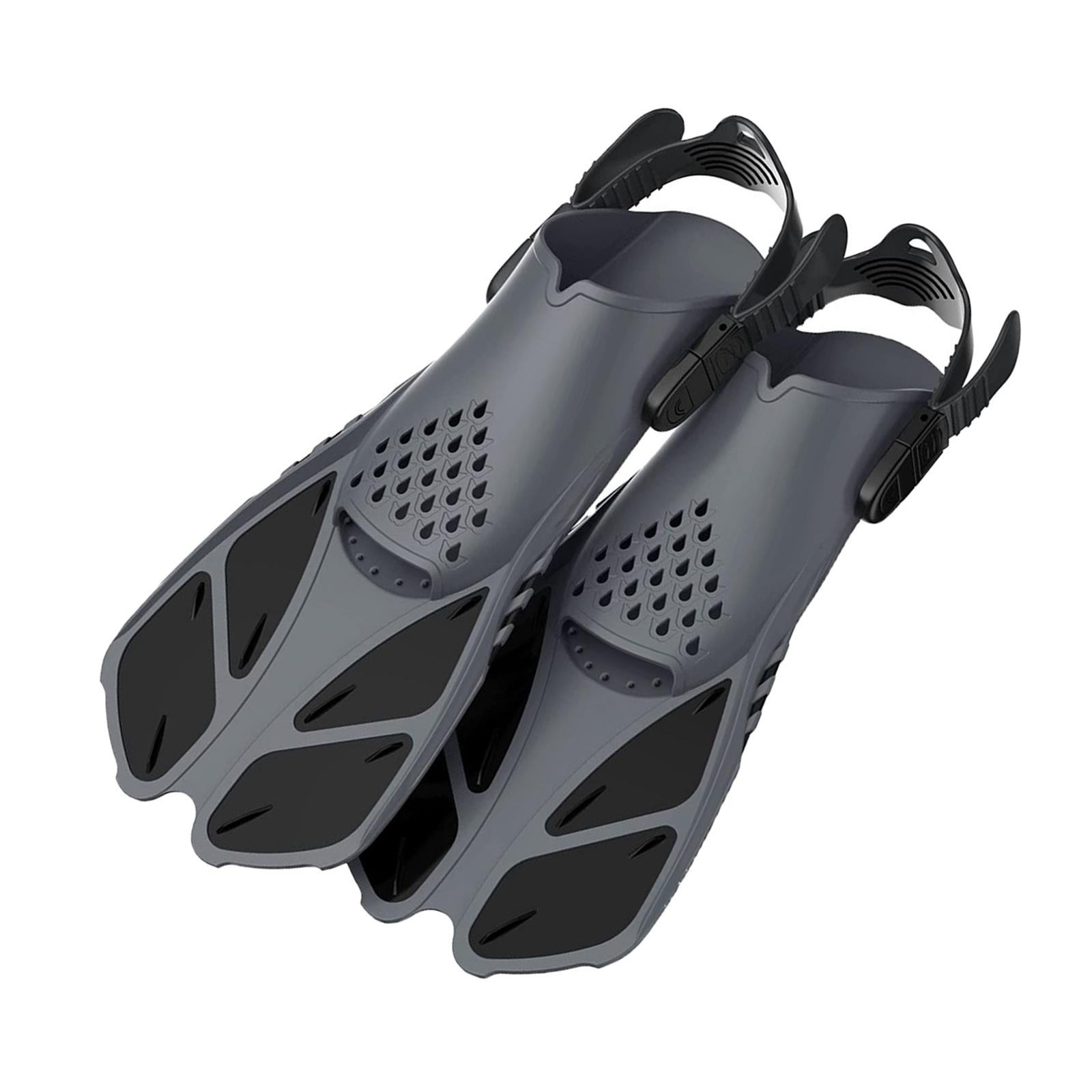 2Pcs Professional Swimming Flippers Swim for Snorkeling Adults M Size Black