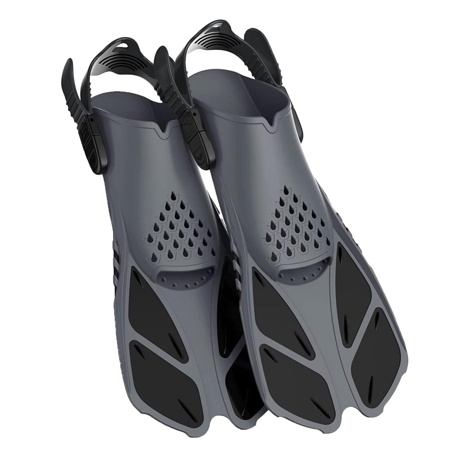 2Pcs Professional Swimming Flippers Swim for Snorkeling Adults M Size Black