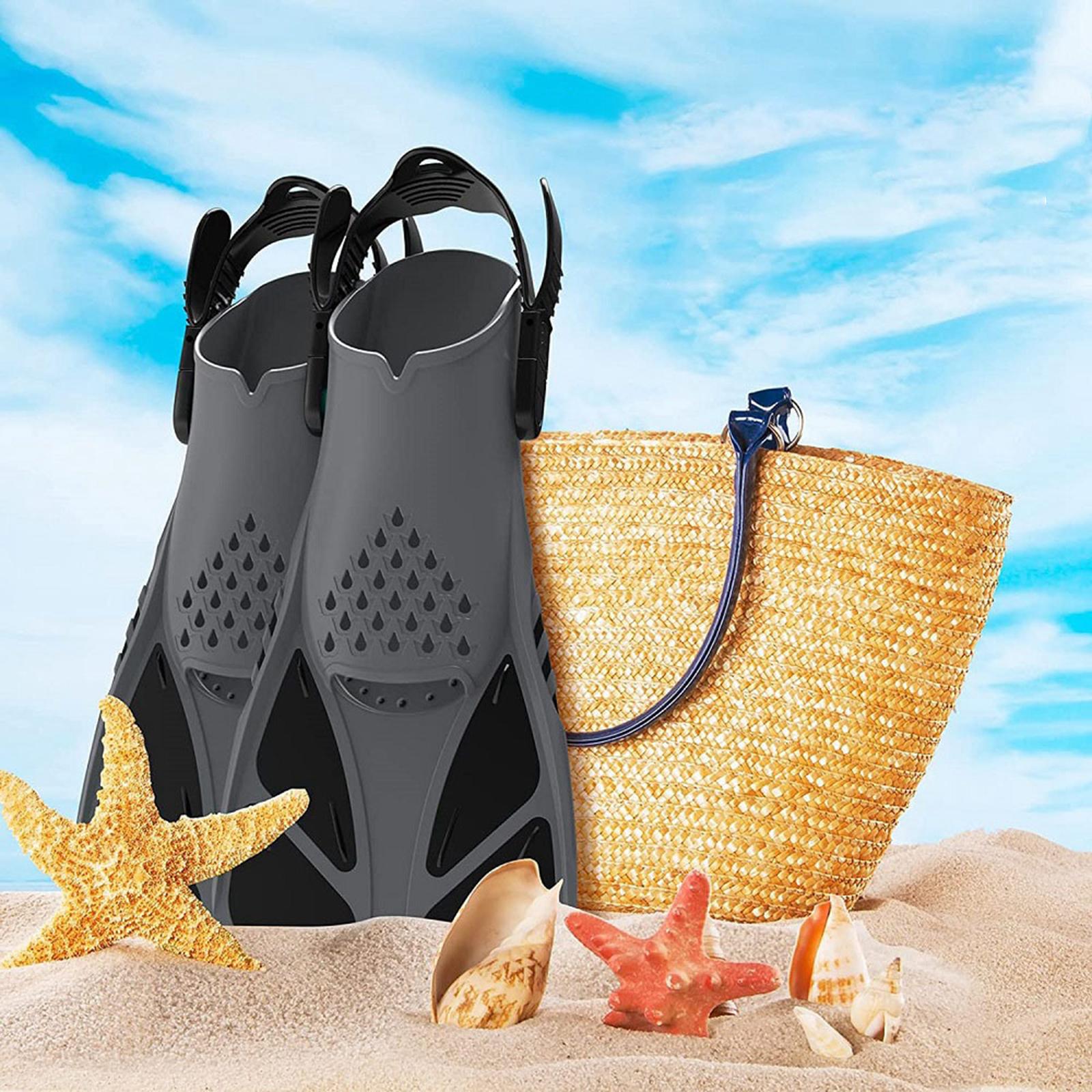 2Pcs Professional Swimming Flippers Swim for Snorkeling Adults M Size Black