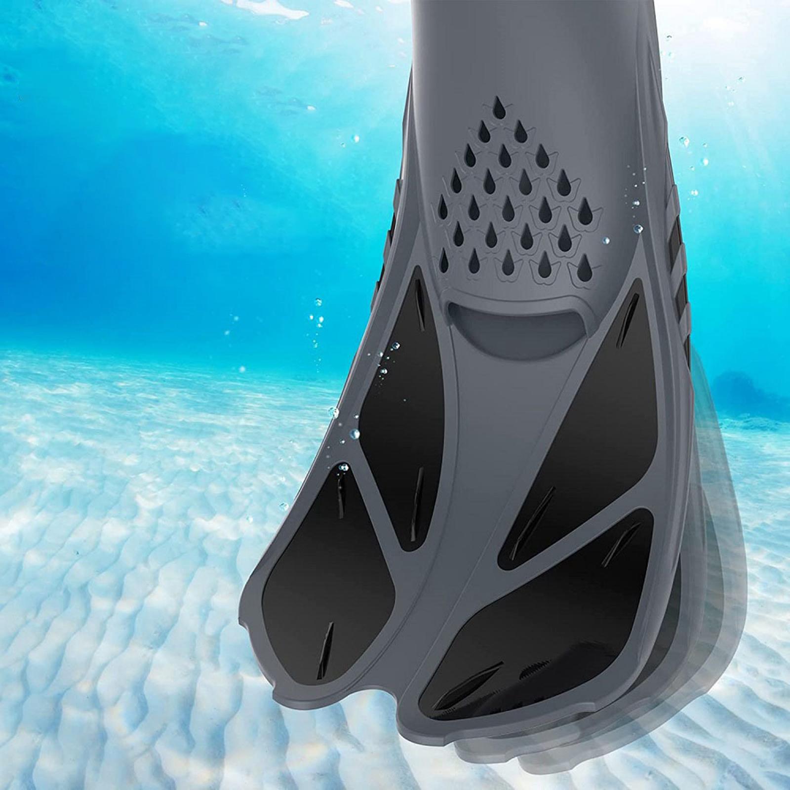 2Pcs Professional Swimming Flippers Swim for Snorkeling Adults M Size Black