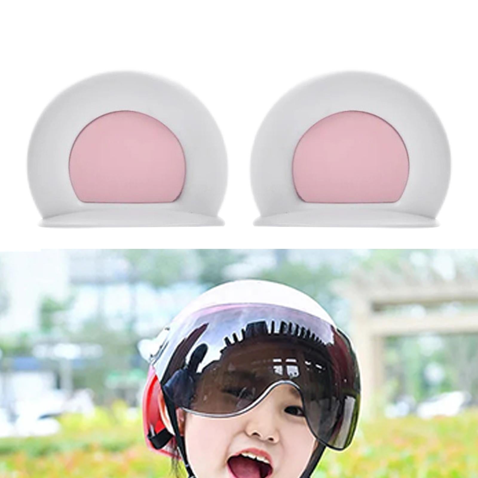 4xMotorcycle Helmet Ears Motorcycle Helmet Decor cool Adult Kids White