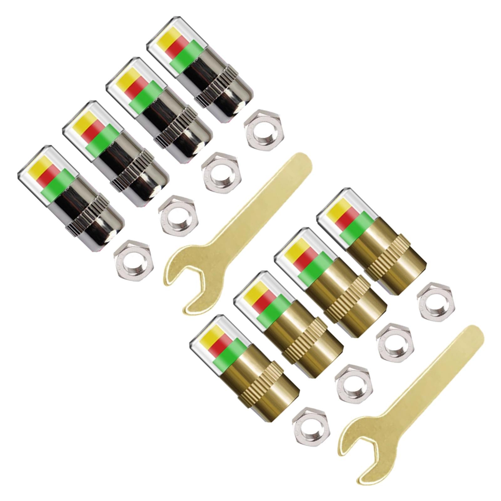 3x4 Pieces 2.4 Bar Car Tire Pressure Monitor Valve Stem Caps 3 Color for Bike Silver