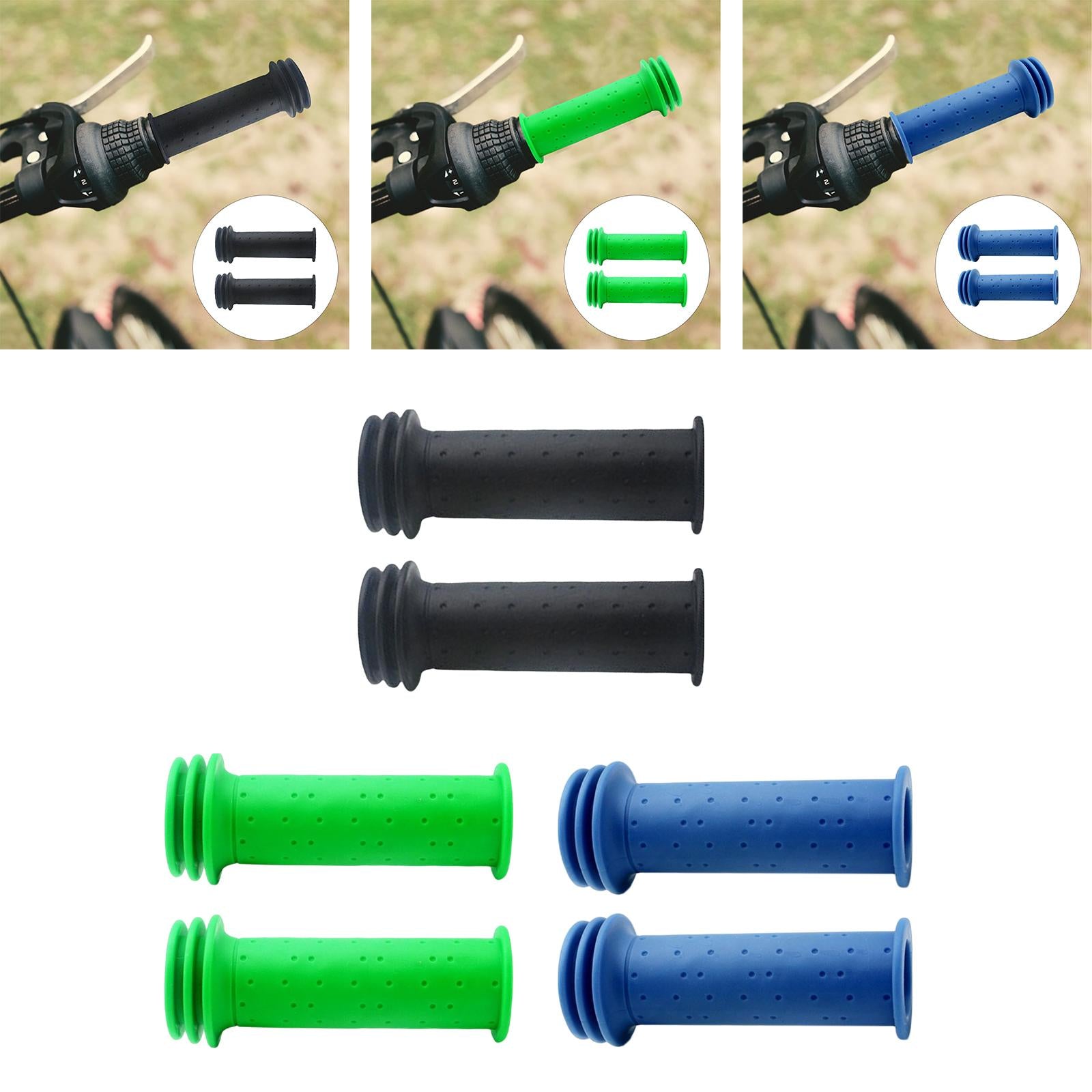 2x2Pcs Mountain Bike Handlebar Grips Anti Slip BMX Children Mountain Bike Black