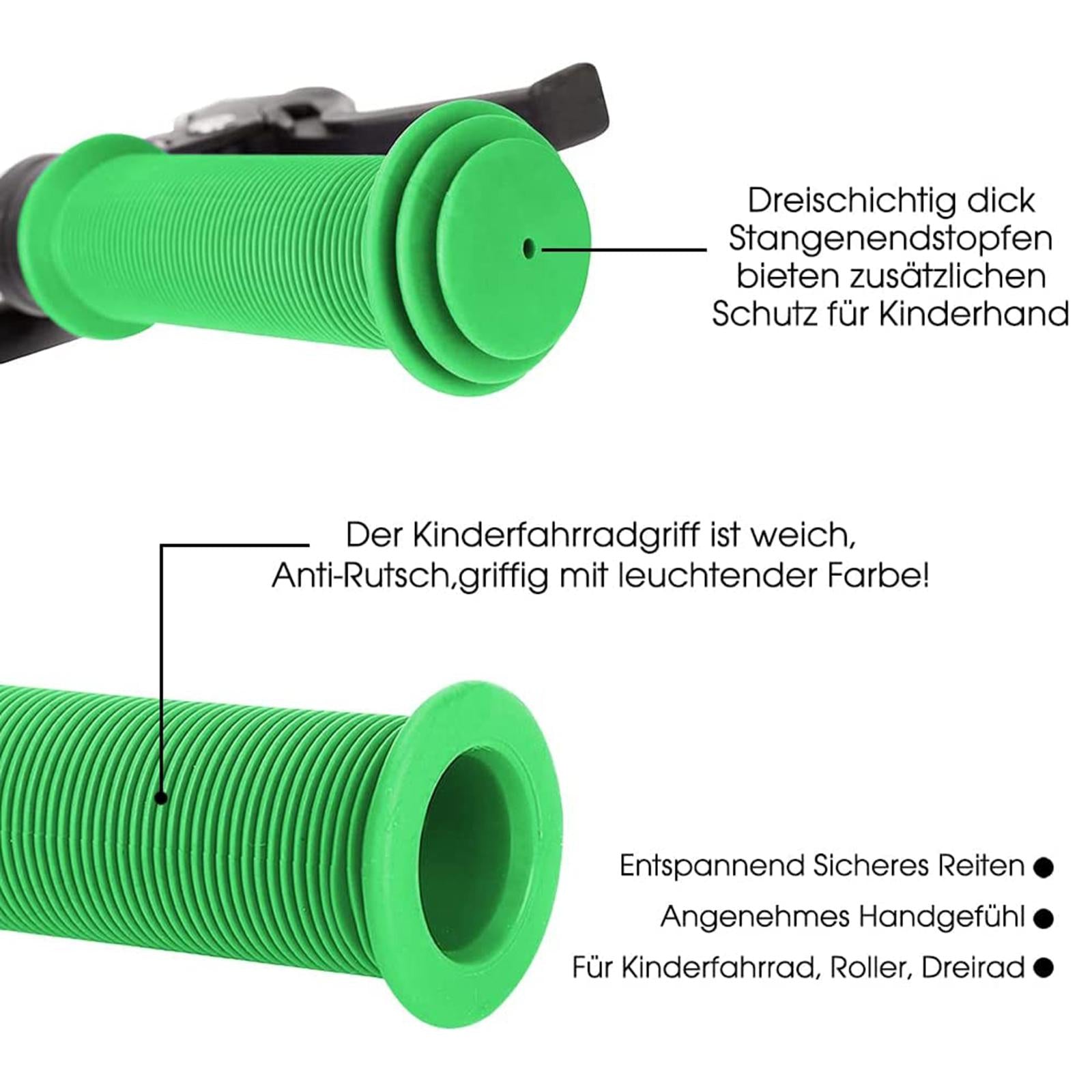 2x2Pcs Bicycle Handlebar Grips Non Slip Rubber MTB Bike Handle Grips Cycle Green