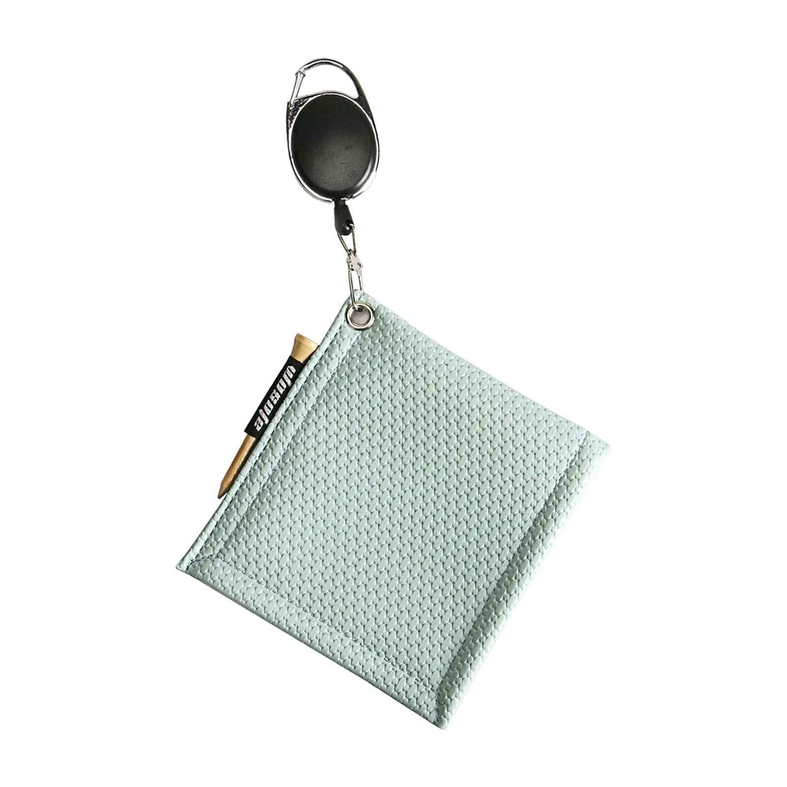 PU Golf Ball Cleaning Towels Golf Club Head Wiping Cloth for Exercise Sports Light Blue
