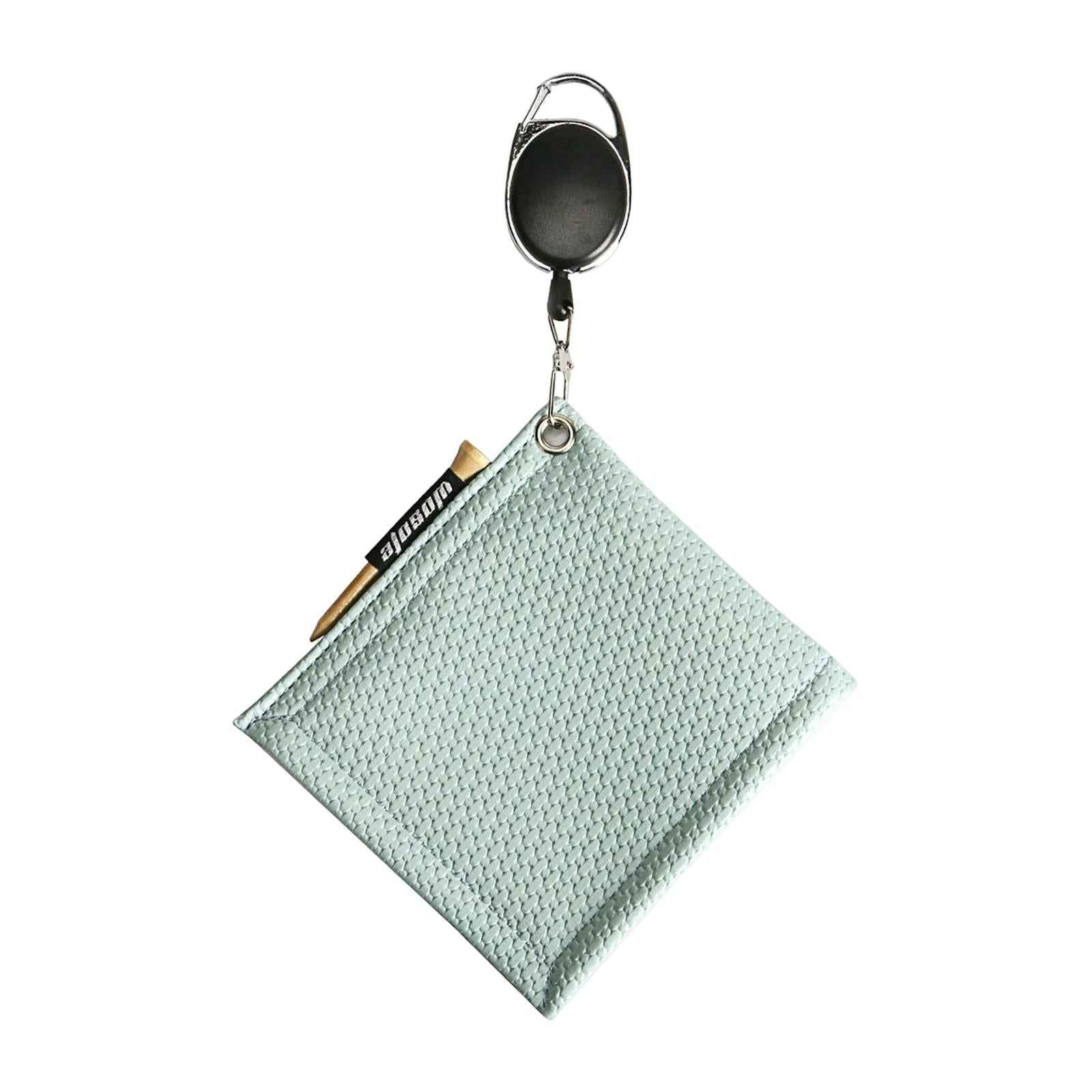 PU Golf Ball Cleaning Towels Golf Club Head Wiping Cloth for Exercise Sports Light Blue