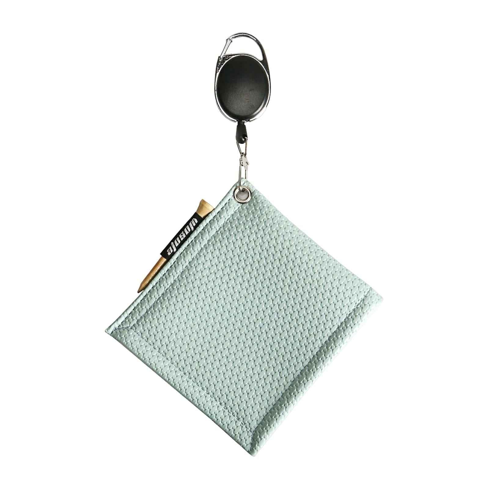 PU Golf Ball Cleaning Towels Golf Club Head Wiping Cloth for Exercise Sports Light Blue