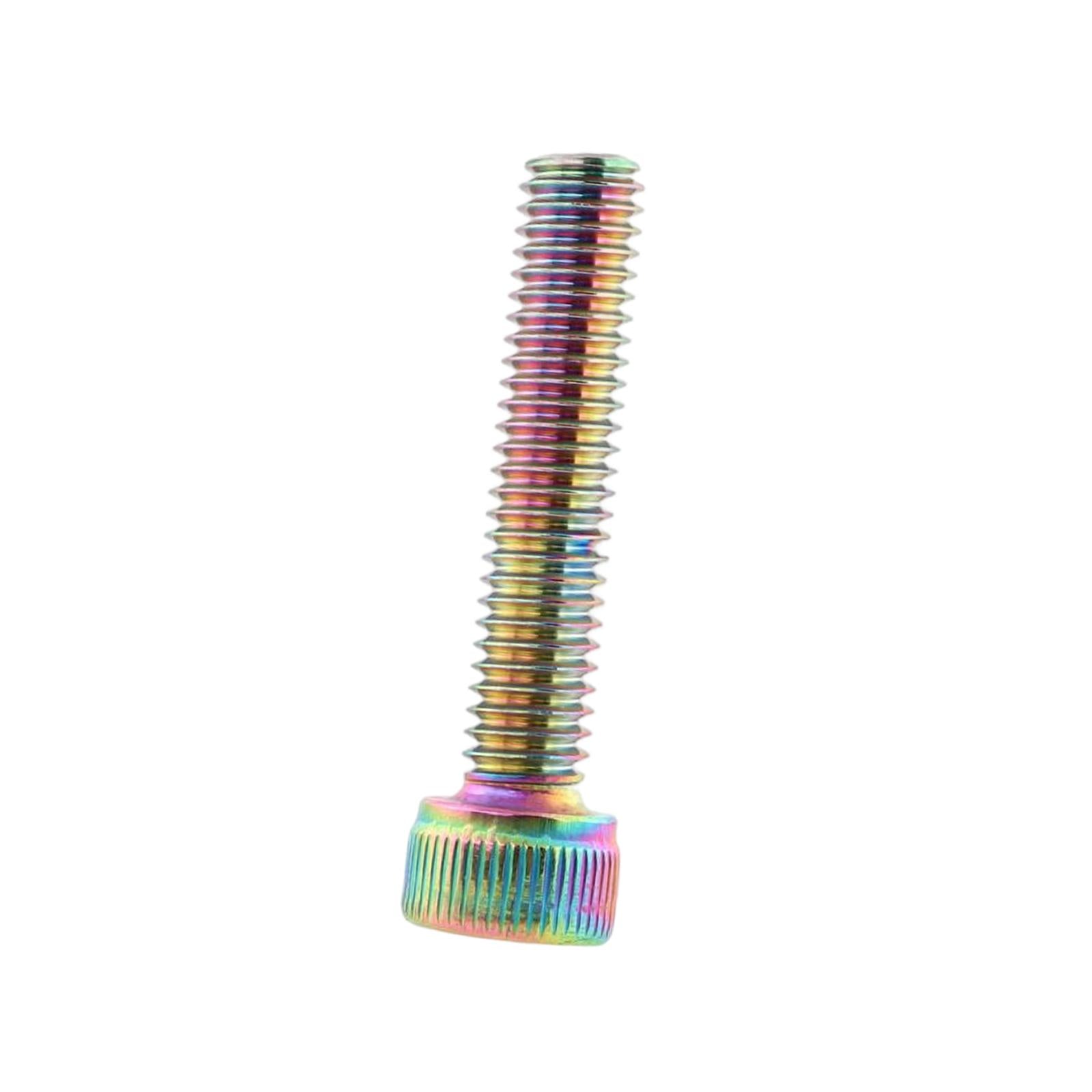 3xBike Headset Bolt Screw M6 Road Aluminum Alloy Cycling Folding Bike Metal Multicolor