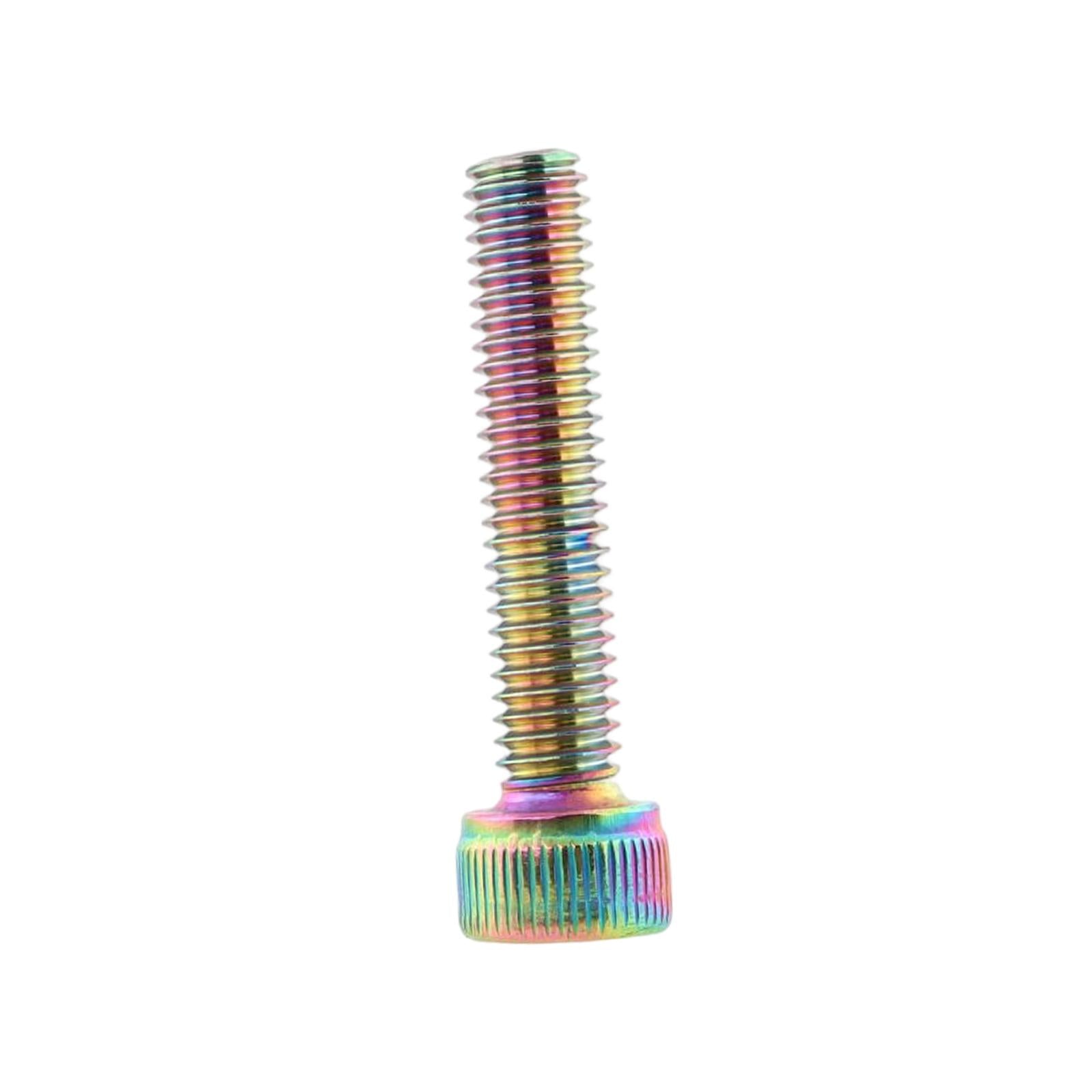4xBike Headset Bolt Screw M6 Road Aluminum Alloy Cycling Folding Bike Metal Multicolor