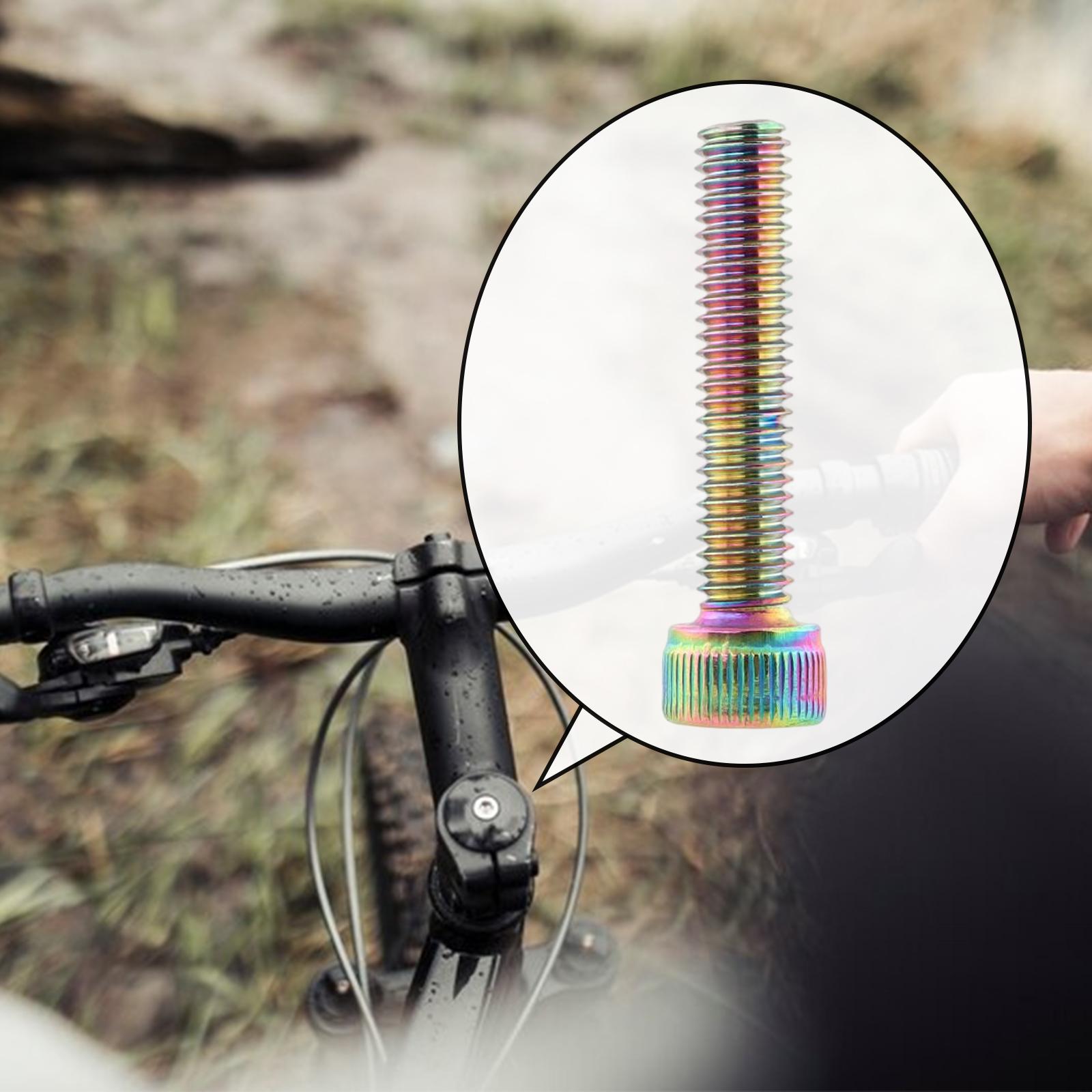 4xBike Headset Bolt Screw M6 Road Aluminum Alloy Cycling Folding Bike Metal Multicolor