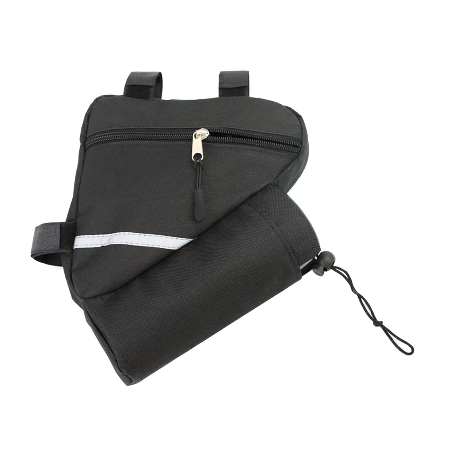 3xTriangle Bike Frame Bag Cycling Bicycle Pouch Sports for Repair Tools Cards With Bottle Holder