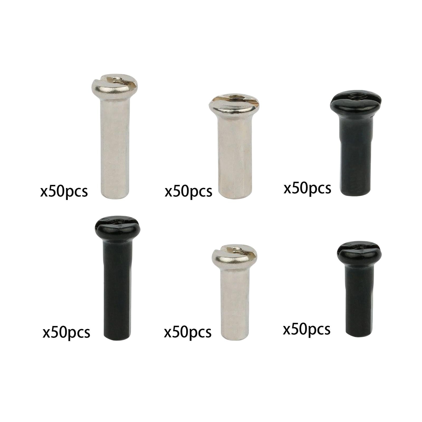 3x50Pcs Bike Spoke Nipples Spoke Decoration End Tips Nipples Bicycle Spoke Cap 13mm 13G Argent