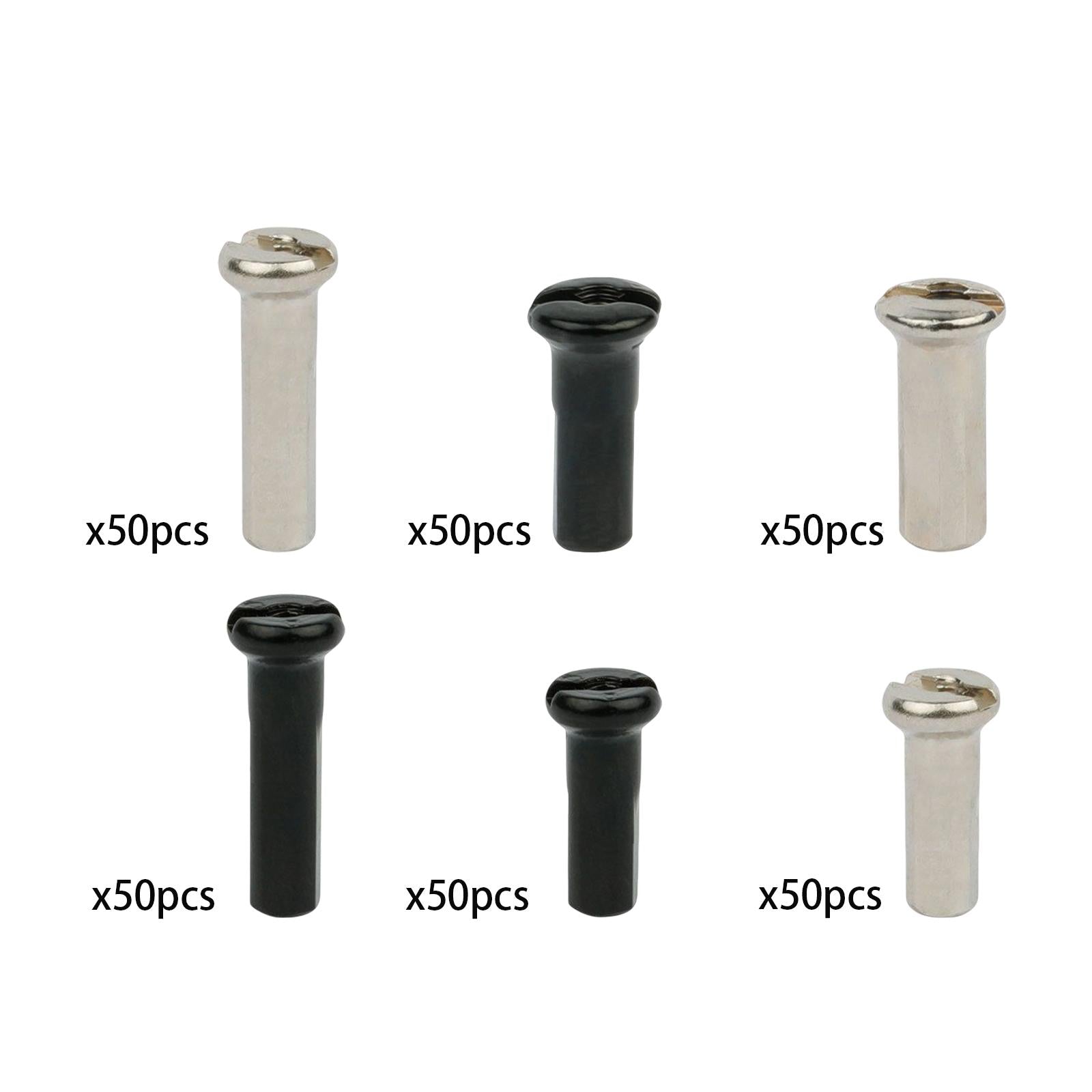 2x50Pcs Bike Spoke Nipples Spoke Decoration End Tips Nipples Bicycle Spoke Cap 13mm 13G Argent