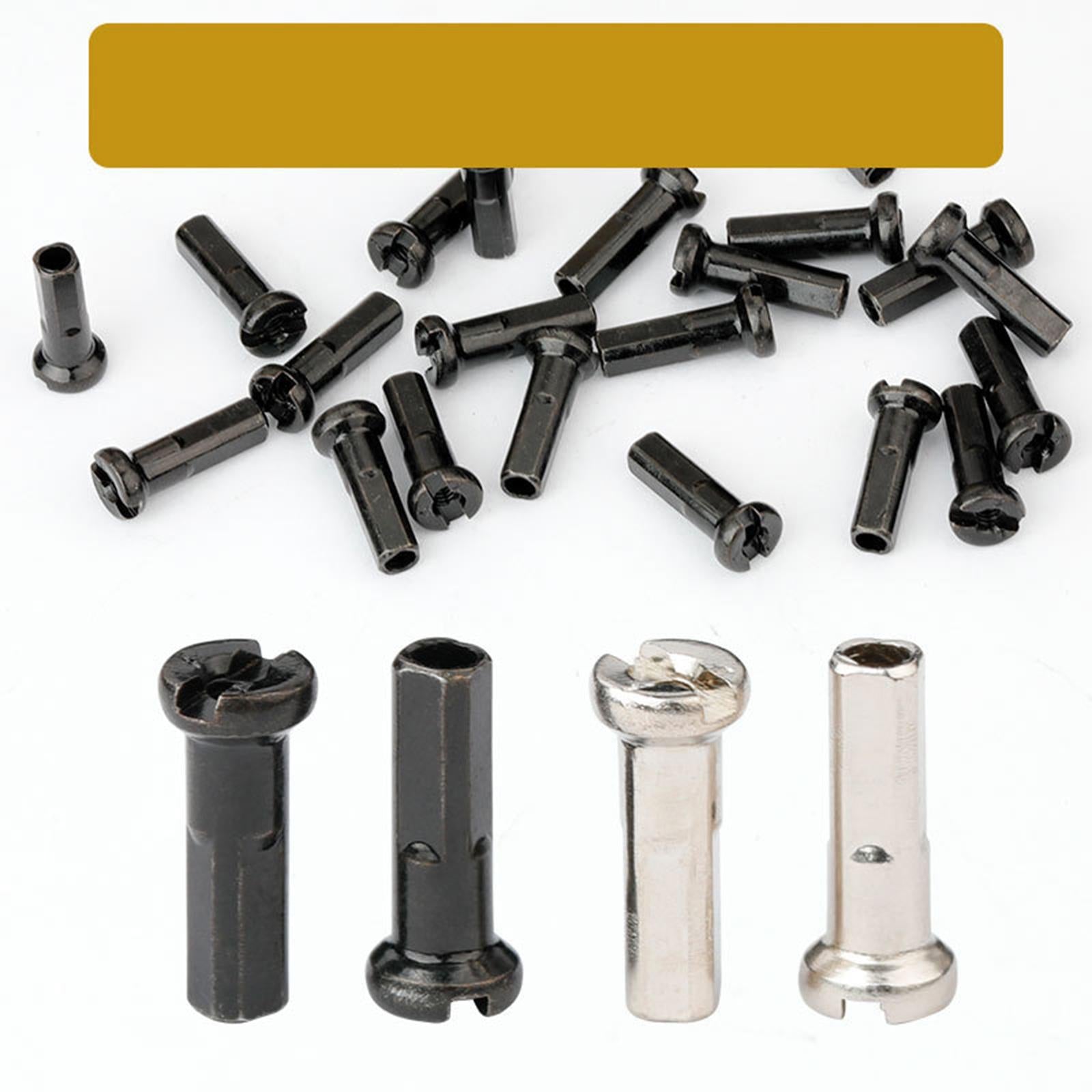2x50Pcs Bike Spoke Nipples Spoke Decoration End Tips Nipples Bicycle Spoke Cap 13mm 13G Argent