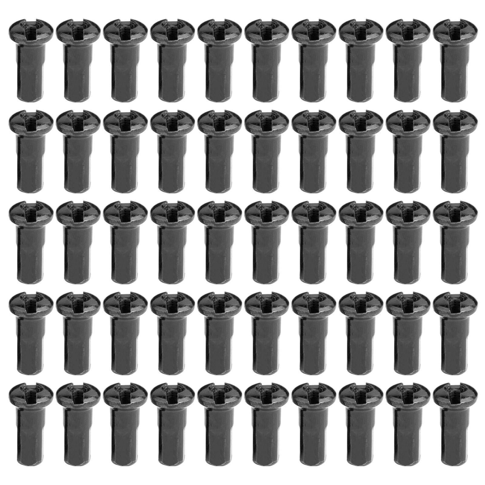 2x50Pcs Bike Spoke Nipples Spoke Decoration End Tips Nipples Bicycle Spoke Cap 13mm 13G Black