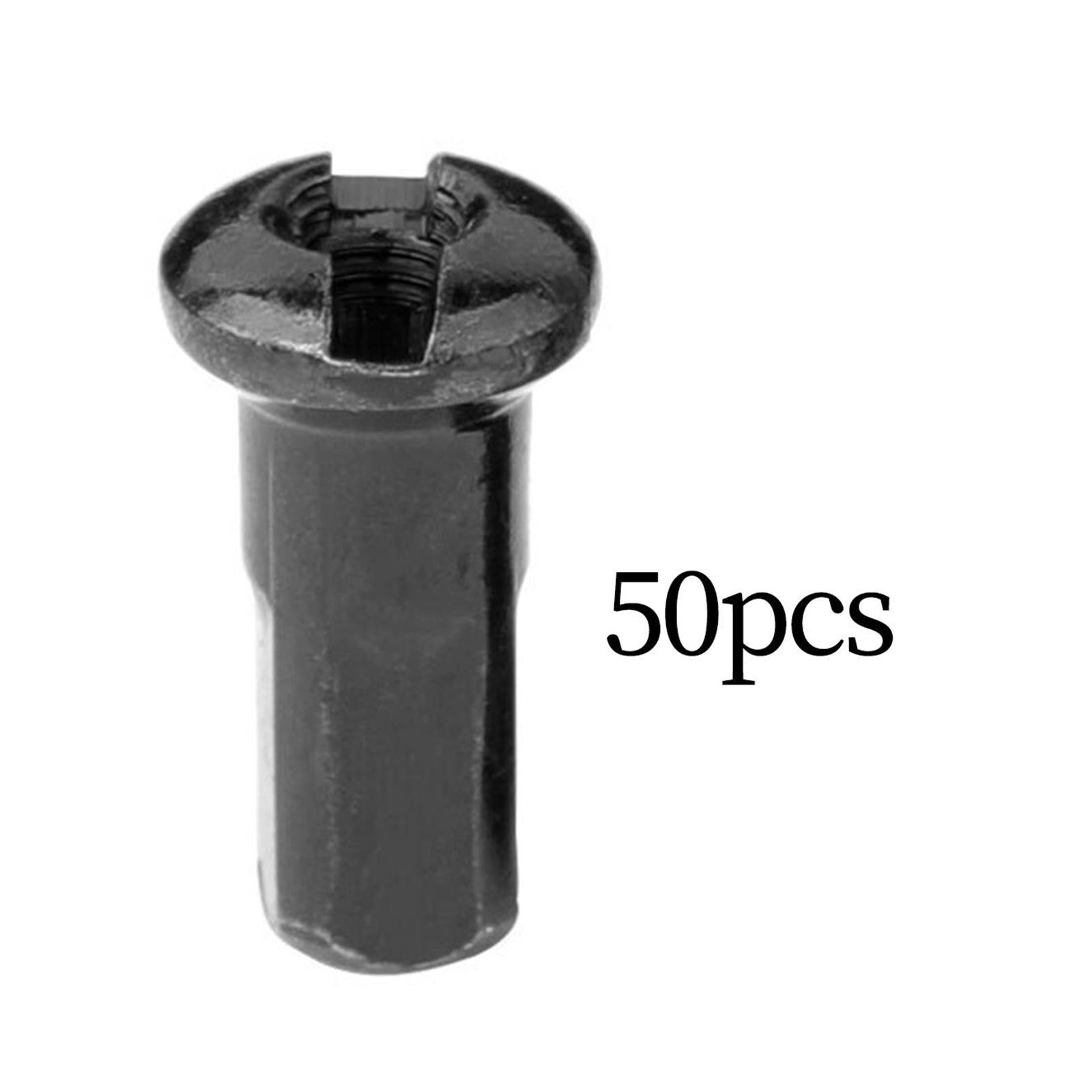 2x50Pcs Bike Spoke Nipples Spoke Decoration End Tips Nipples Bicycle Spoke Cap 13mm 13G Black