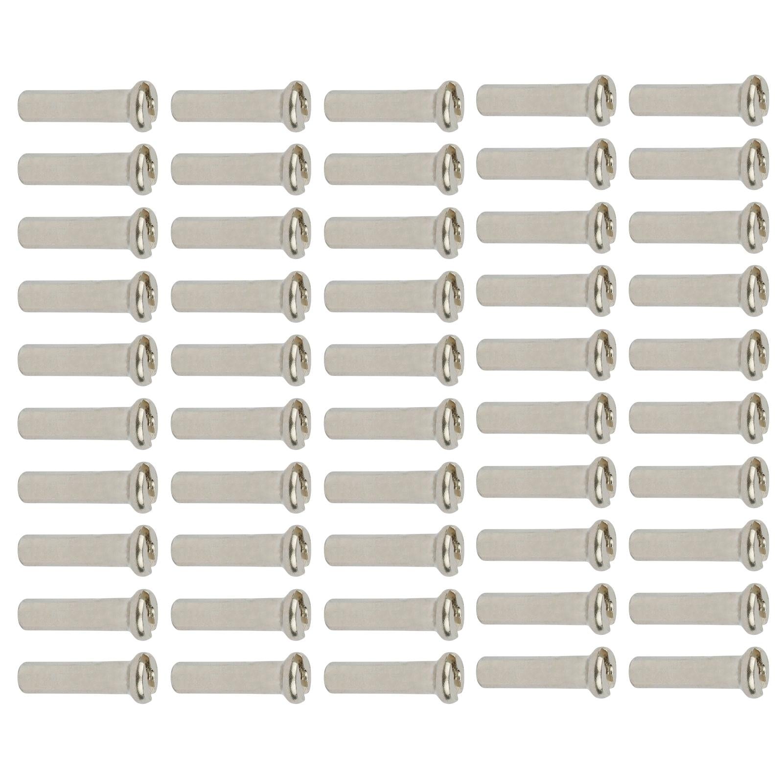 2x50Pcs Bike Spoke Nipples Spoke Decoration End Tips Nipples Bicycle Spoke Cap 16mm 14G Argent