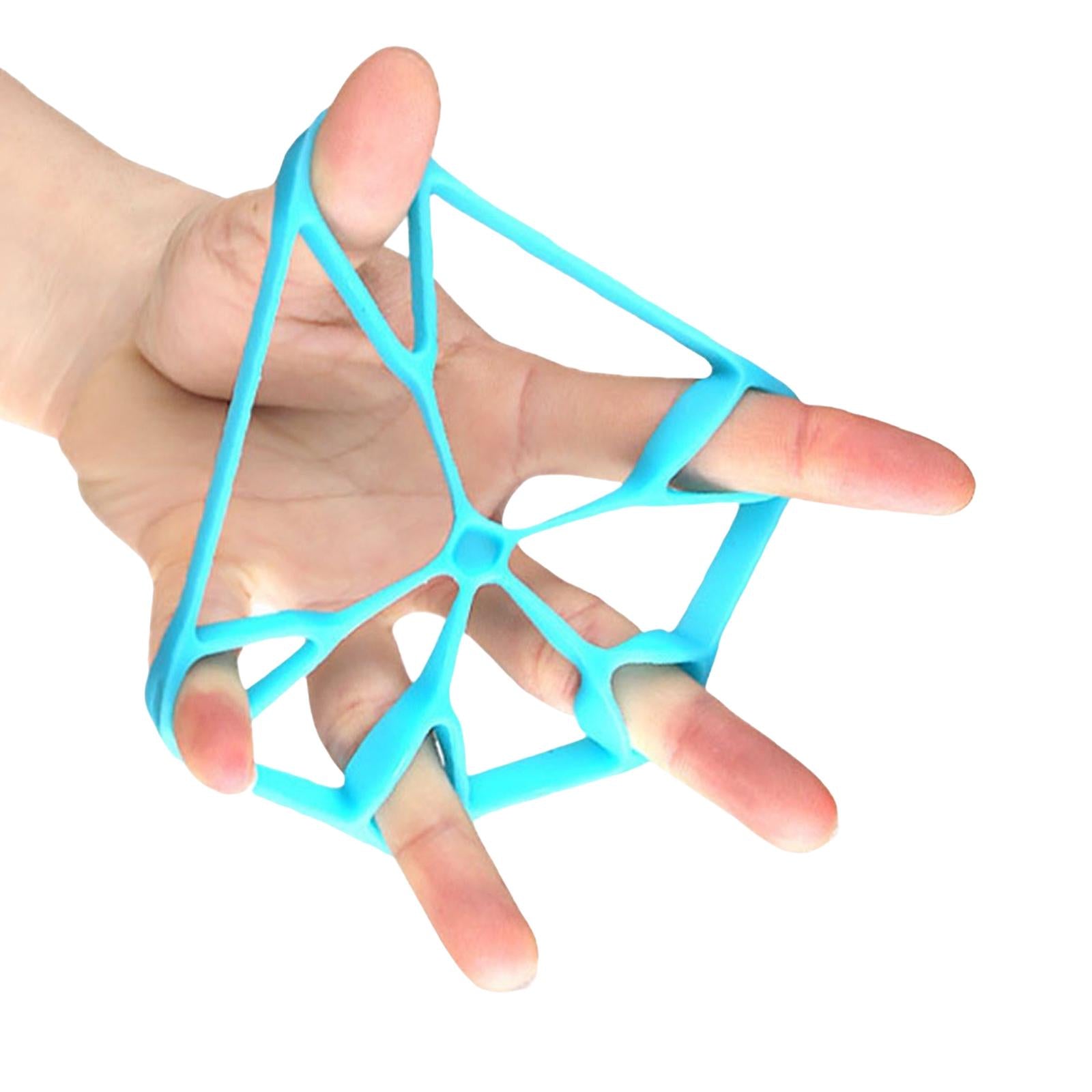 3xSilicone Finger Strengthener Forearm Pianist Exercise Hand Gripper Exerciser Blue 8.8LB
