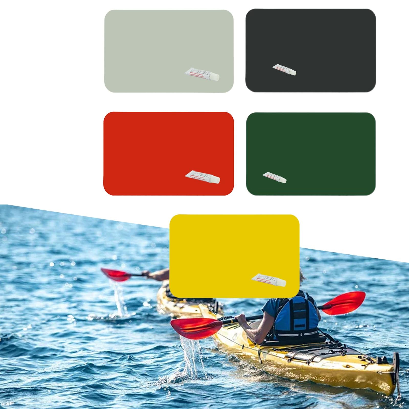 2xInflatable Boat Patch Waterproof Heavy Duty for Dinghy Rubber Boat Water Toy Gray