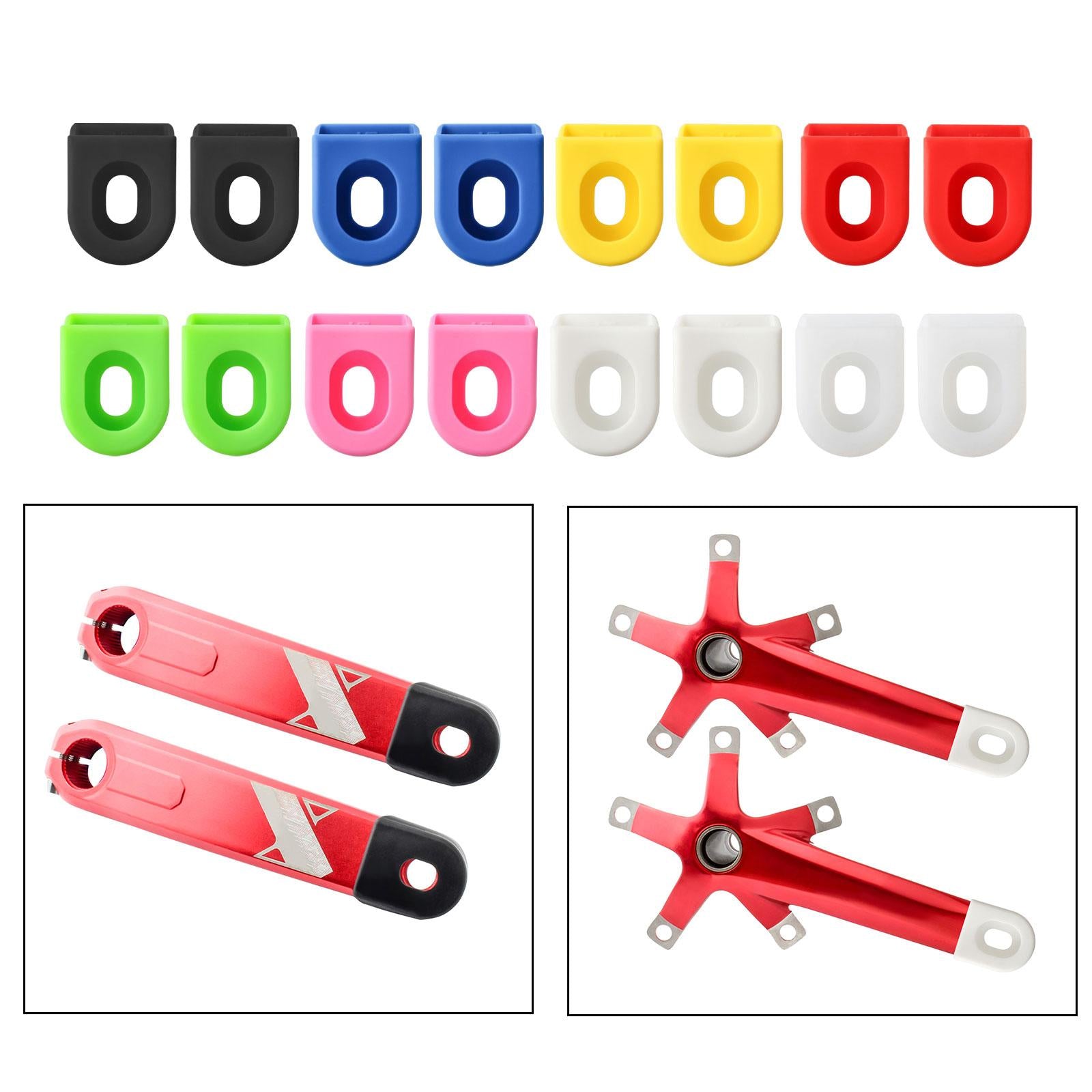 2x2x Road Bicycle Crank Boots Silicone Wrap Bike Crank Arm Protector Sleeve Black