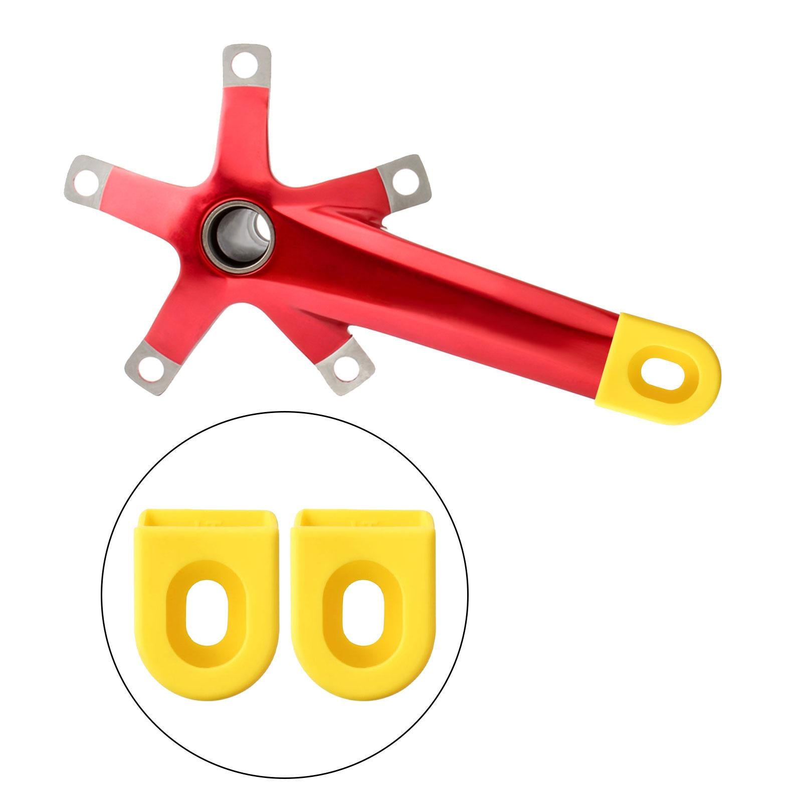 2x2x Road Bicycle Crank Boots Silicone Wrap Bike Crank Arm Protector Sleeve Yellow