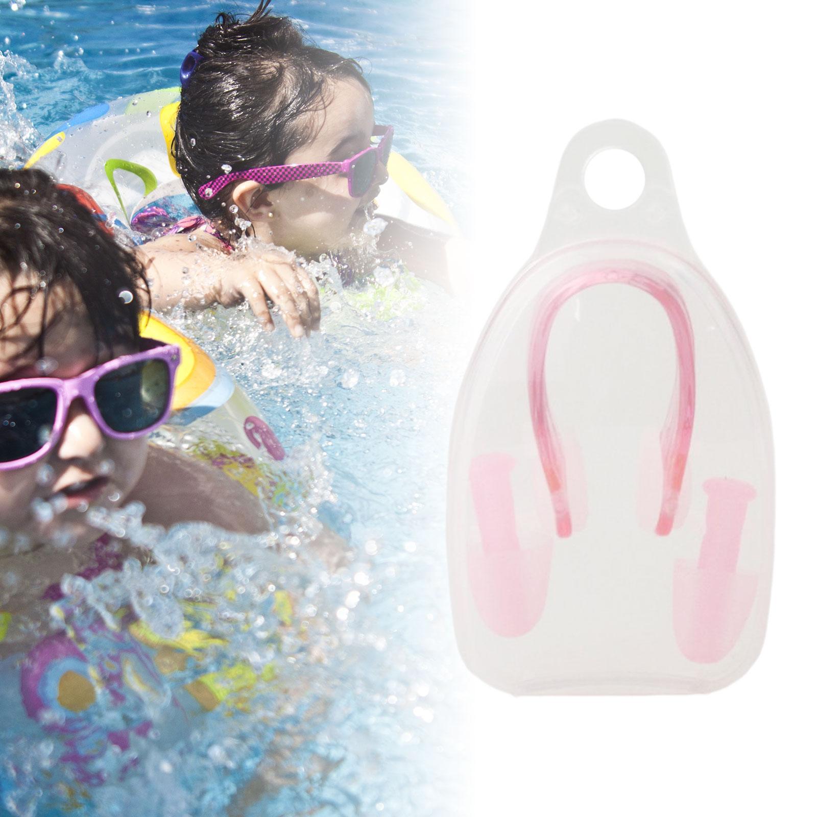 3xSwimming Ear Plugs and Nose Clip Earplugs and Nose Clip Set Swimmer Dive Pink
