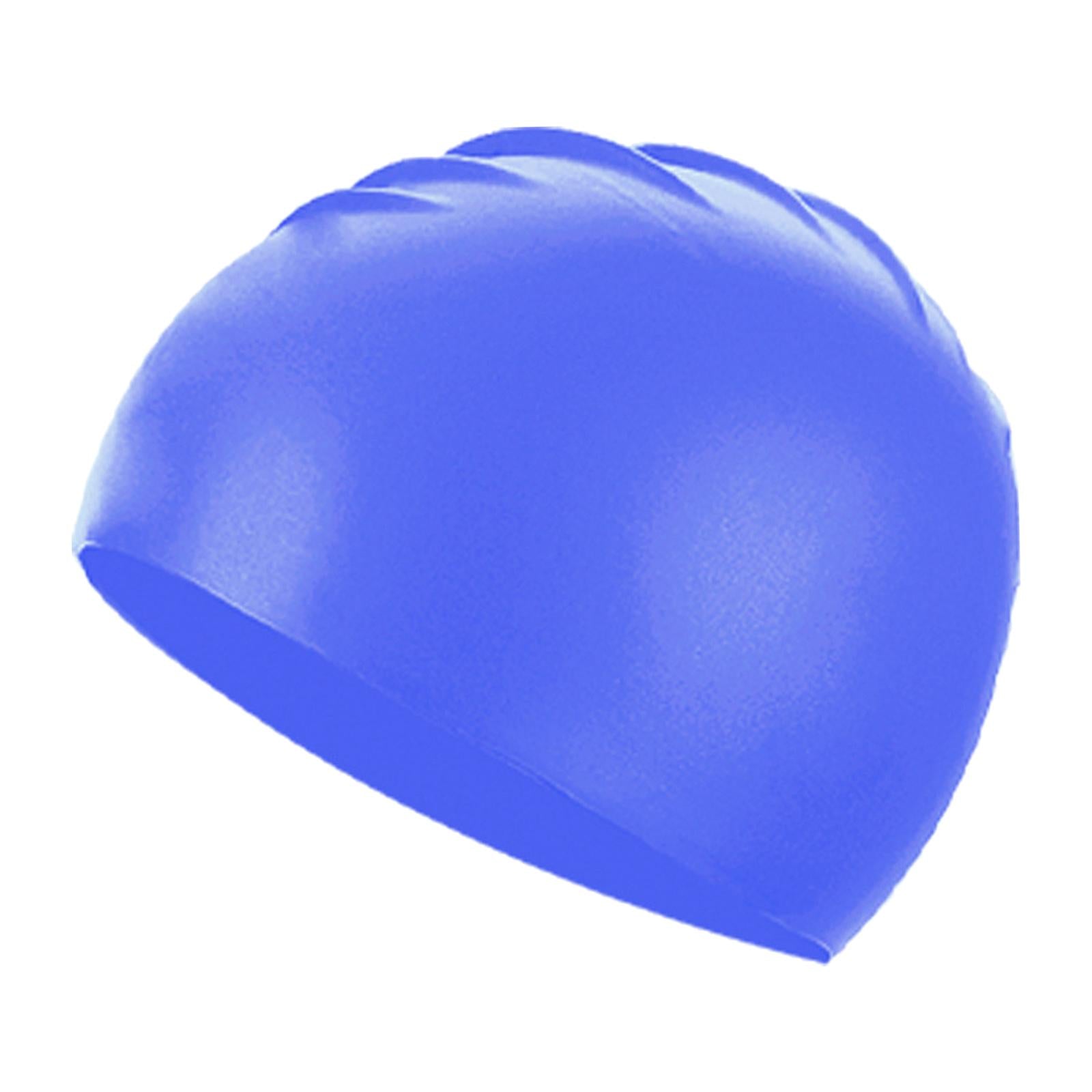 4xSilicone Swim Caps Pool Swim Nonslip Swimming Caps for Youth Unisex Training Deep Blue