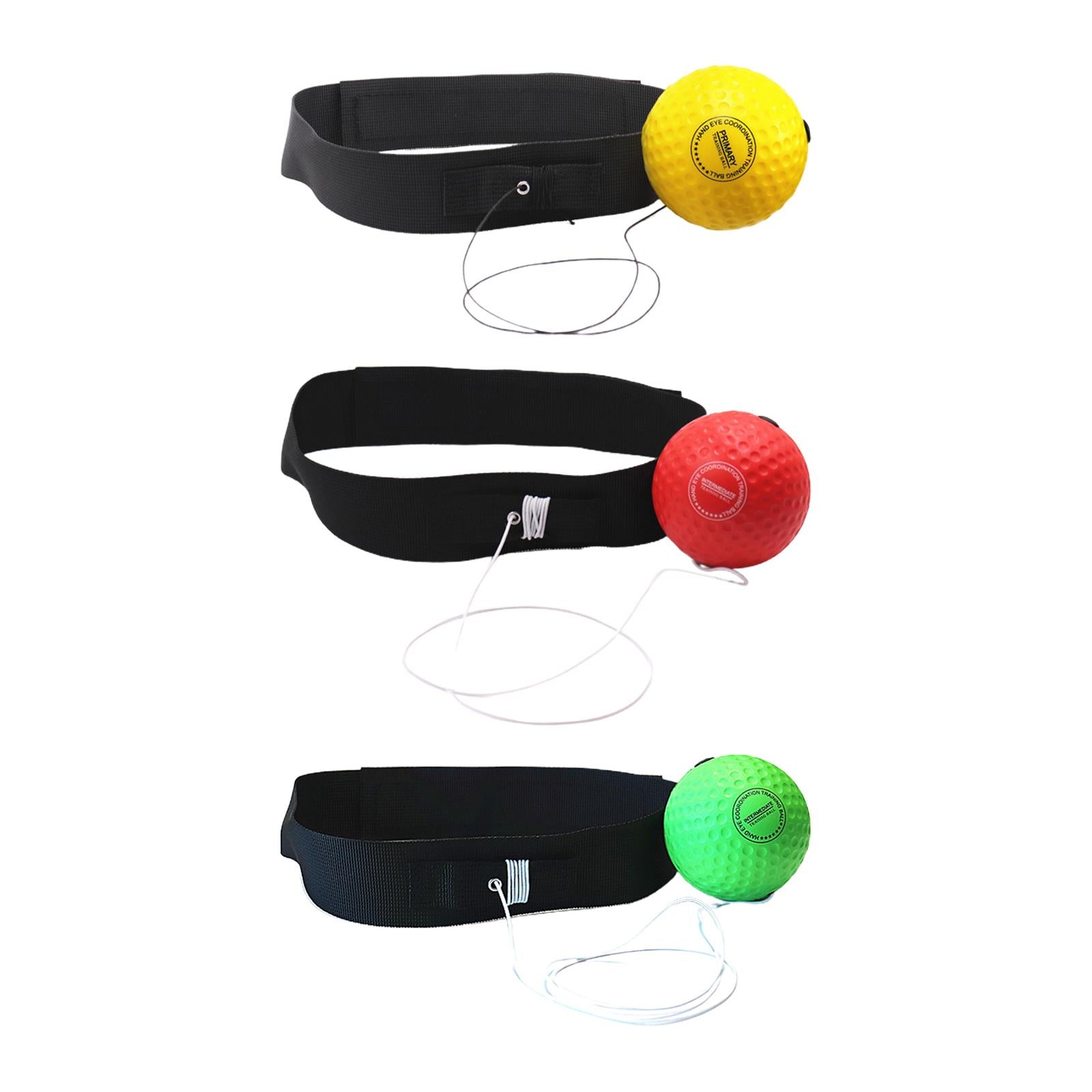 3xBoxing Reflex Ball Hand Eye Coordination Training Reflex Punching Fight Ball Yellow Ball 20g
