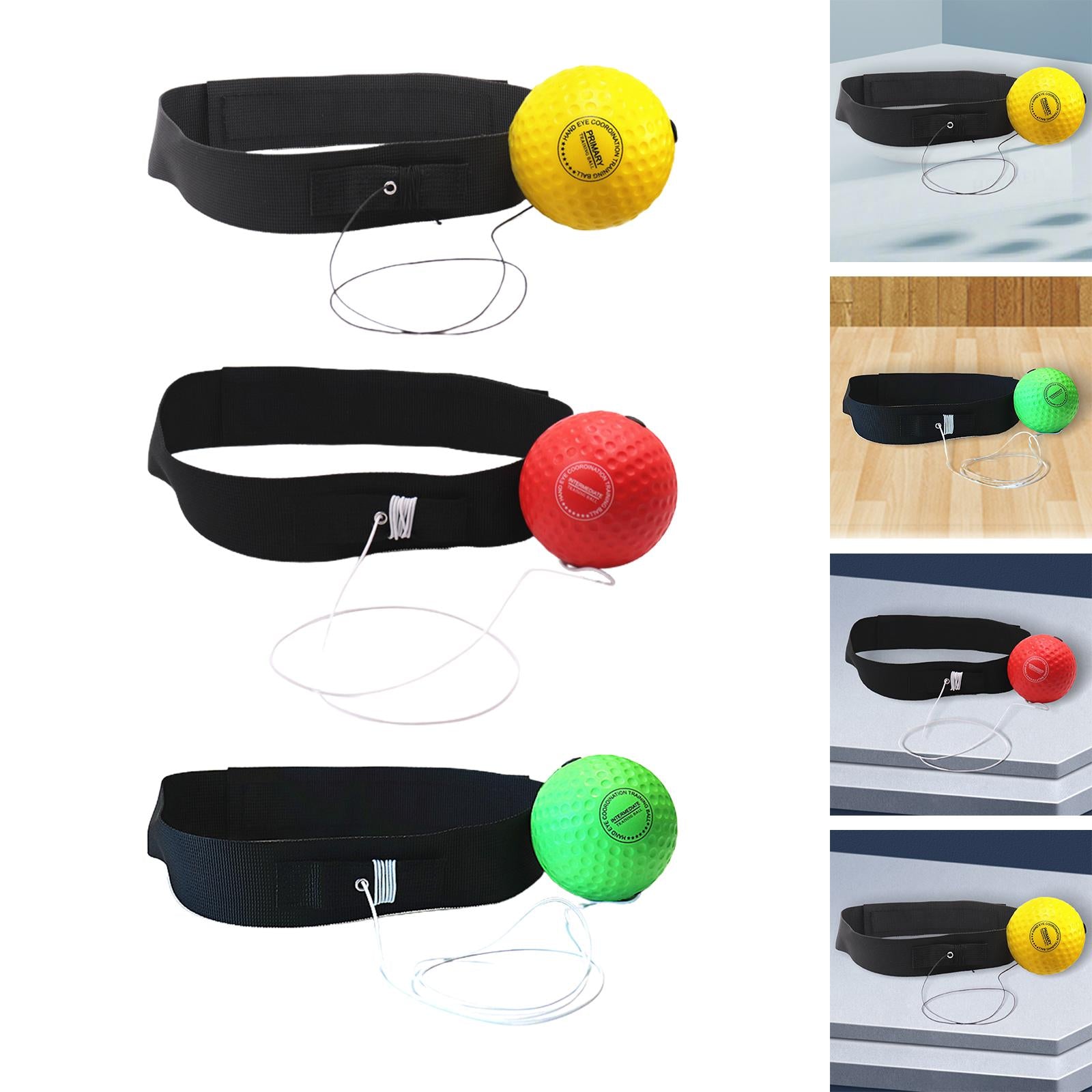 2xBoxing Reflex Ball Hand Eye Coordination Training Reflex Punching Fight Ball Yellow Ball 20g